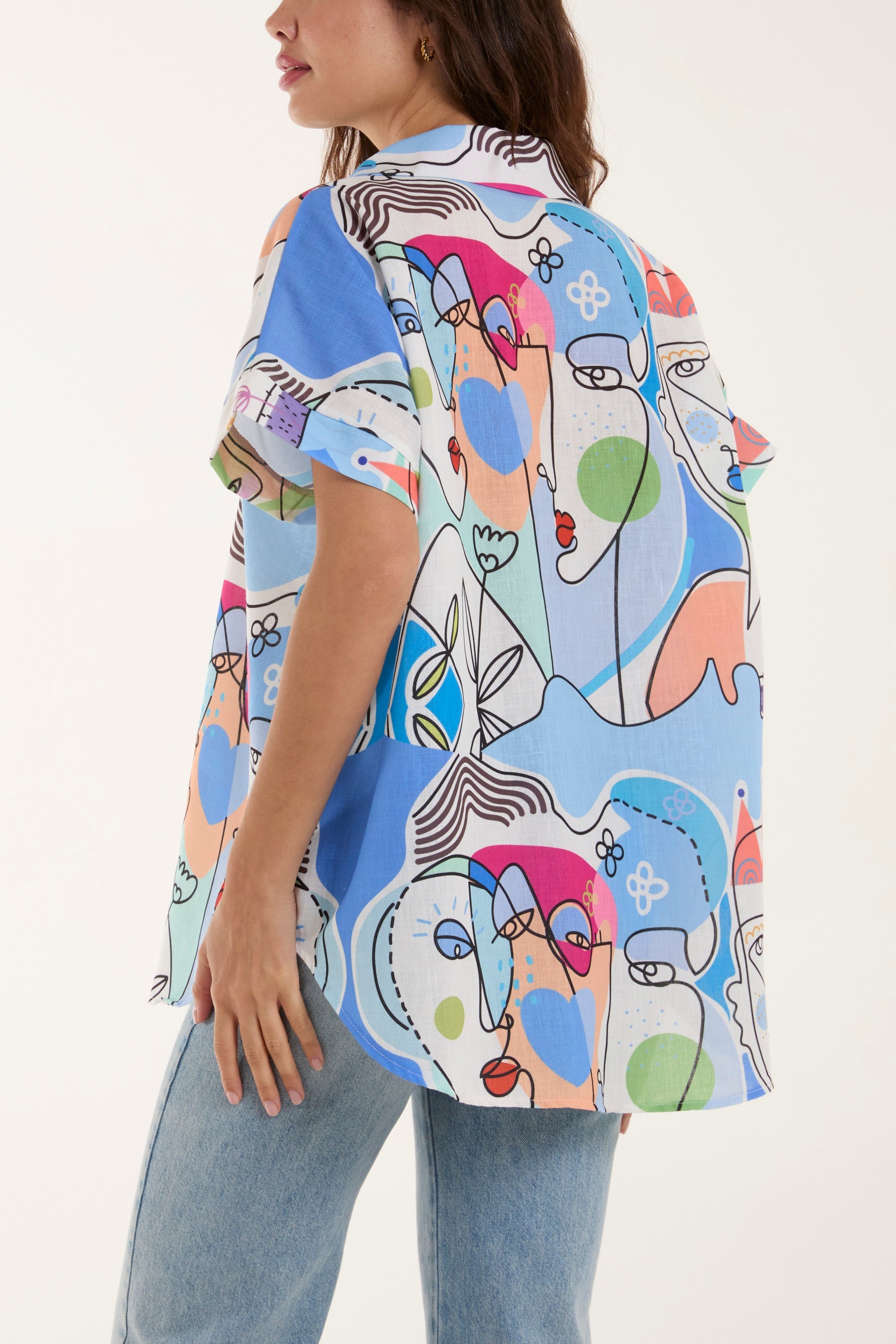 Abstract Faces Front Knot Shirt Shirts WearAll