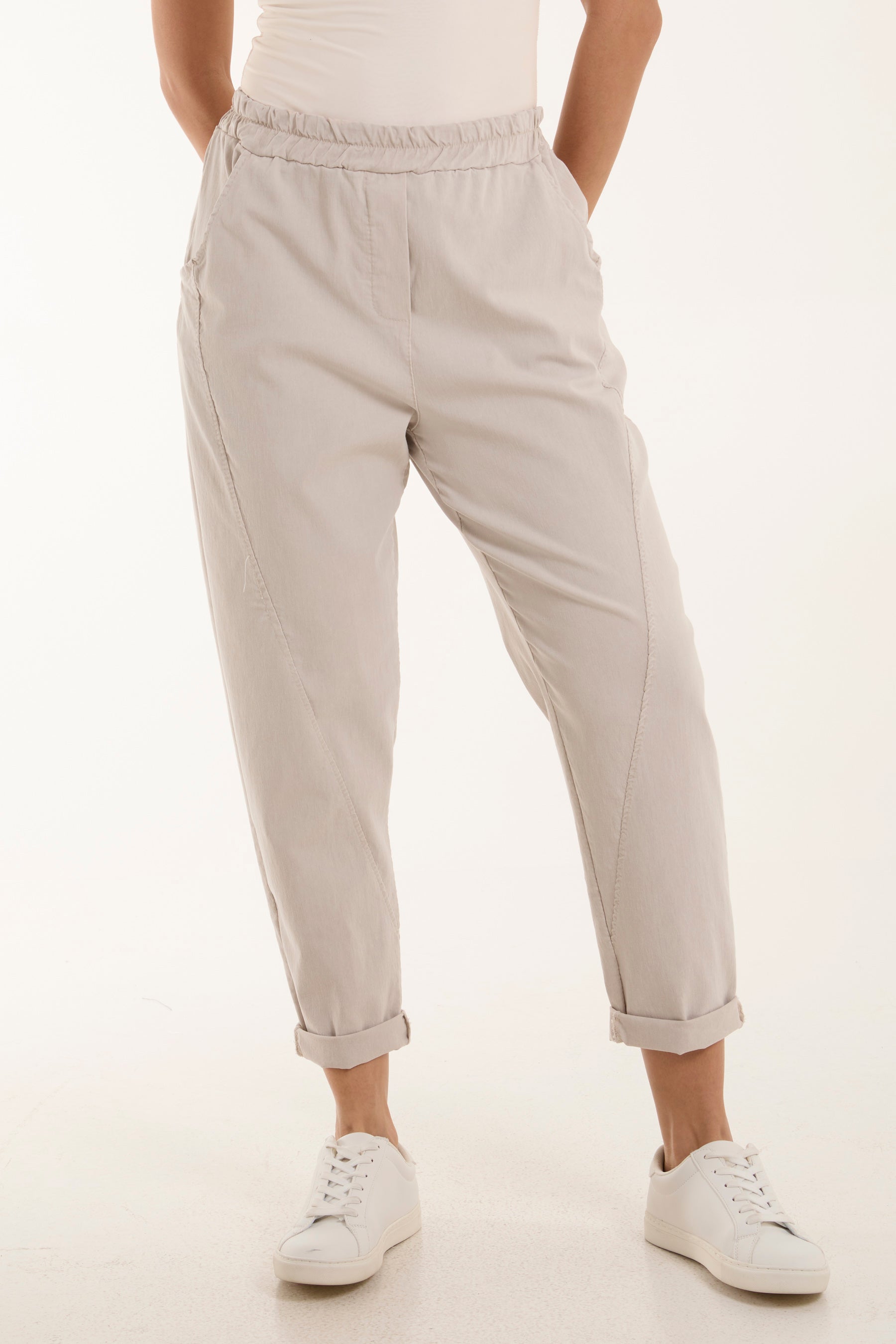 Washed Relaxed Fit Magic Trousers Trousers WearAll Stone One Size