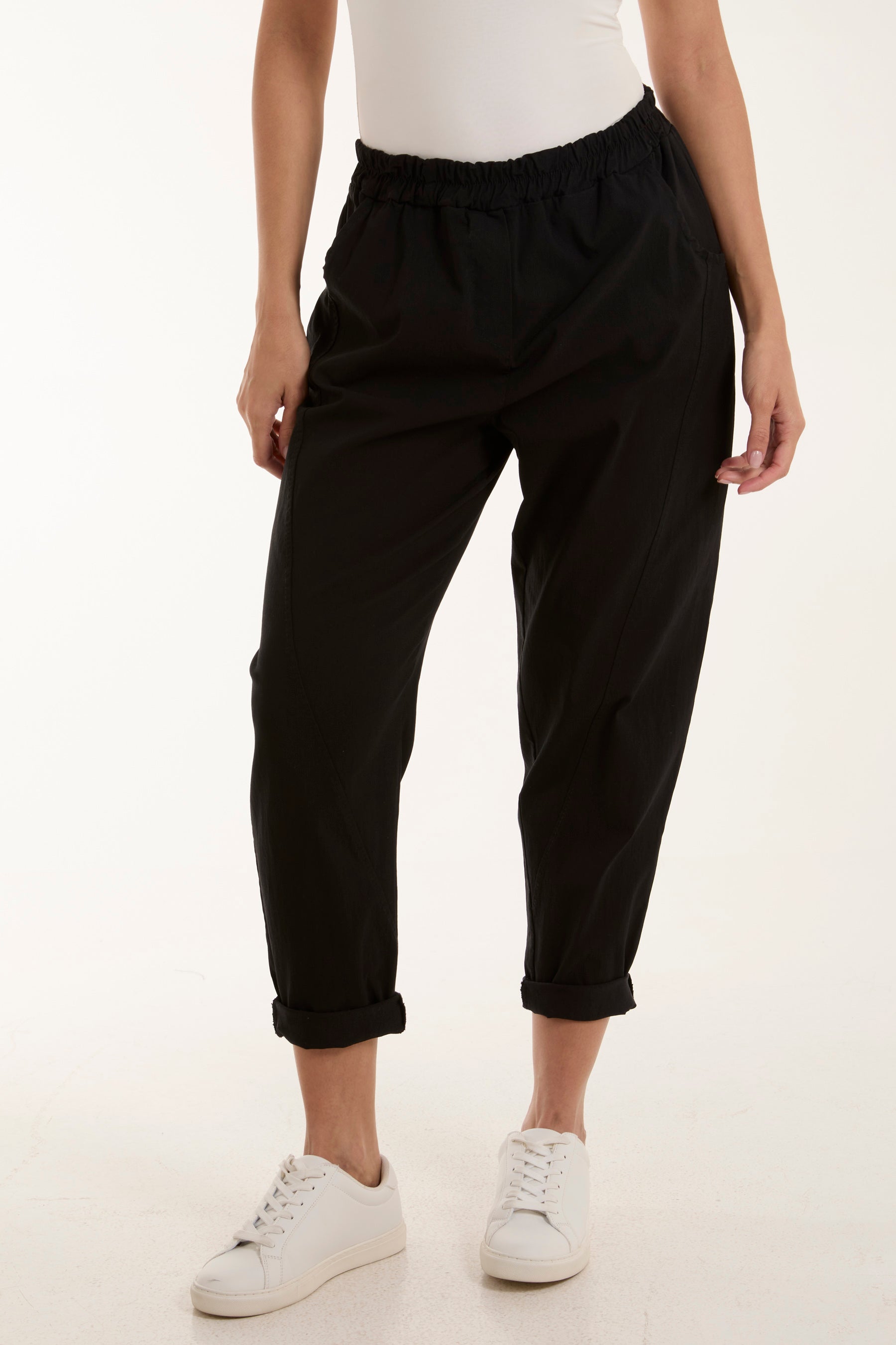 Washed Relaxed Fit Magic Trousers Trousers WearAll Black One Size