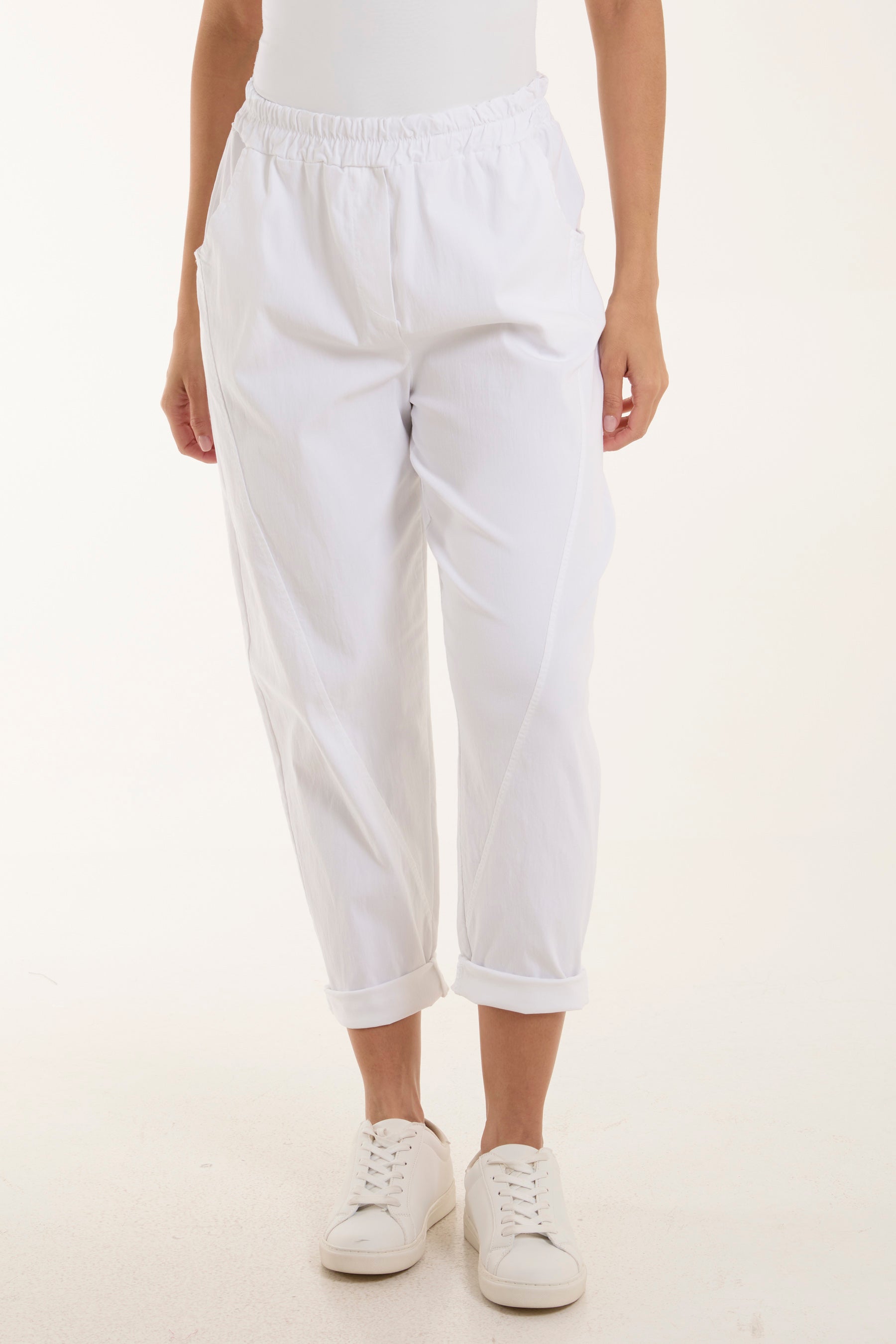 Washed Relaxed Fit Magic Trousers Trousers WearAll White One Size
