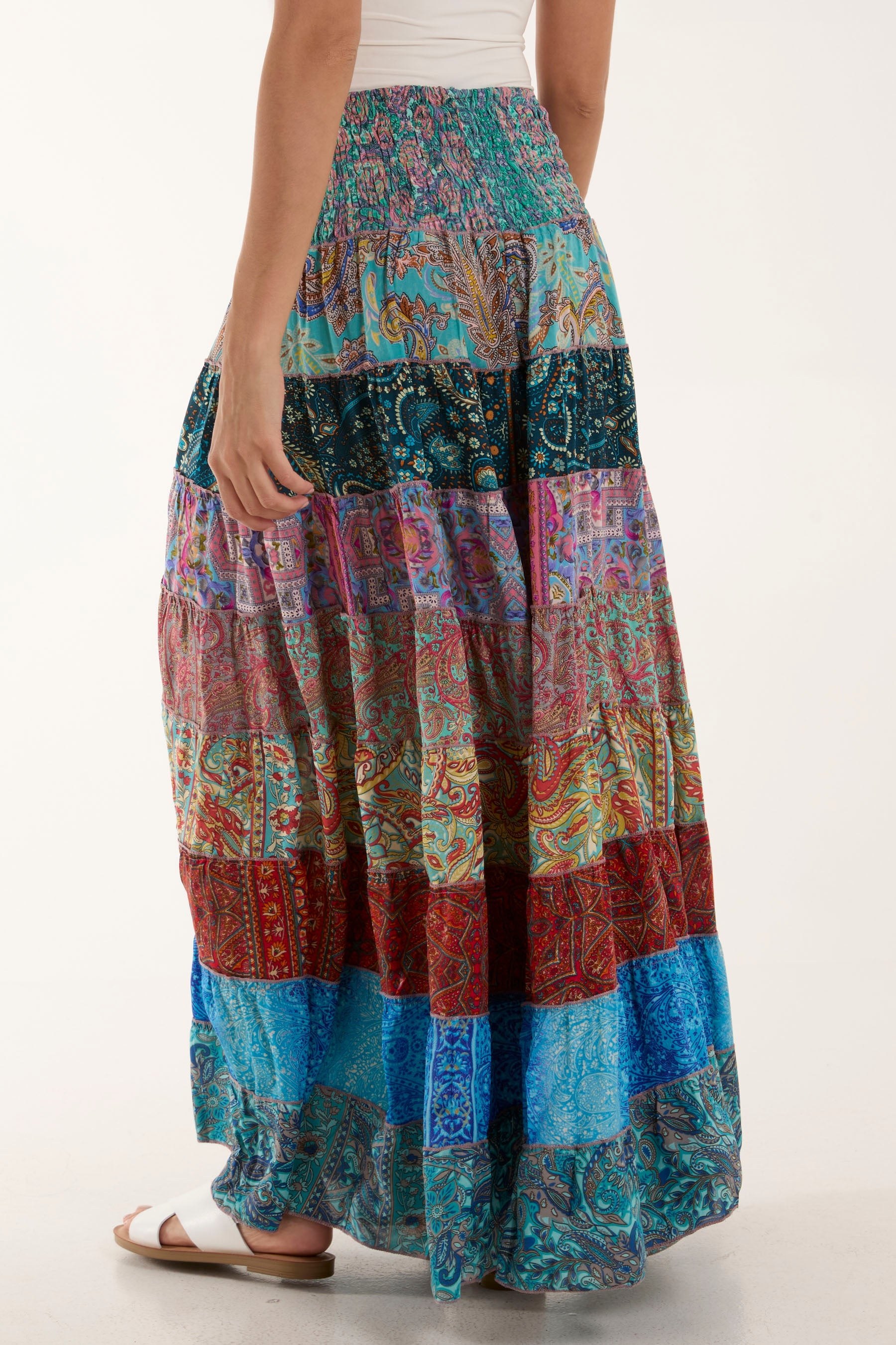 Silk Blend Patchwork Dress & Skirt Skirts WearAll