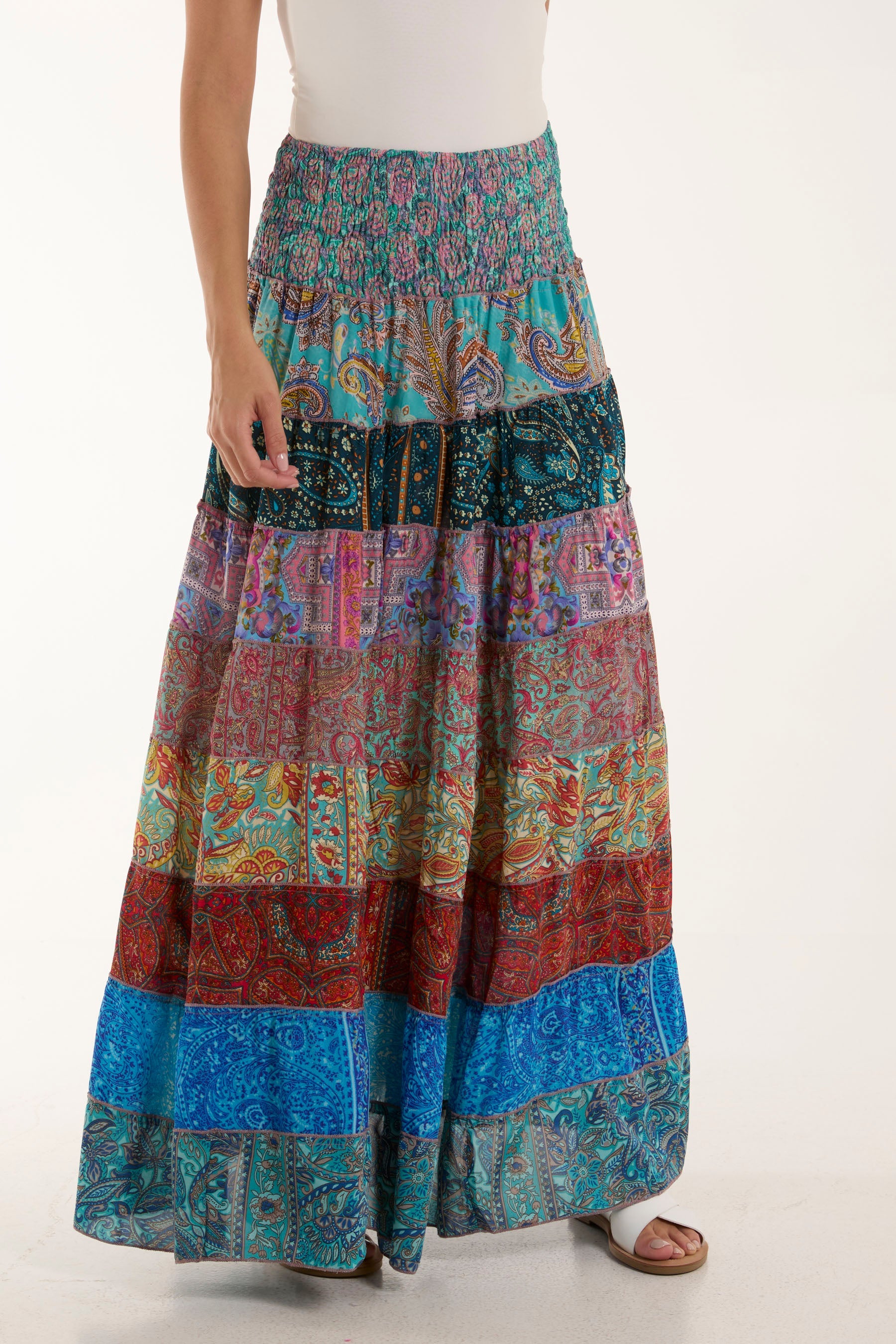 Silk Blend Patchwork Dress & Skirt Skirts WearAll