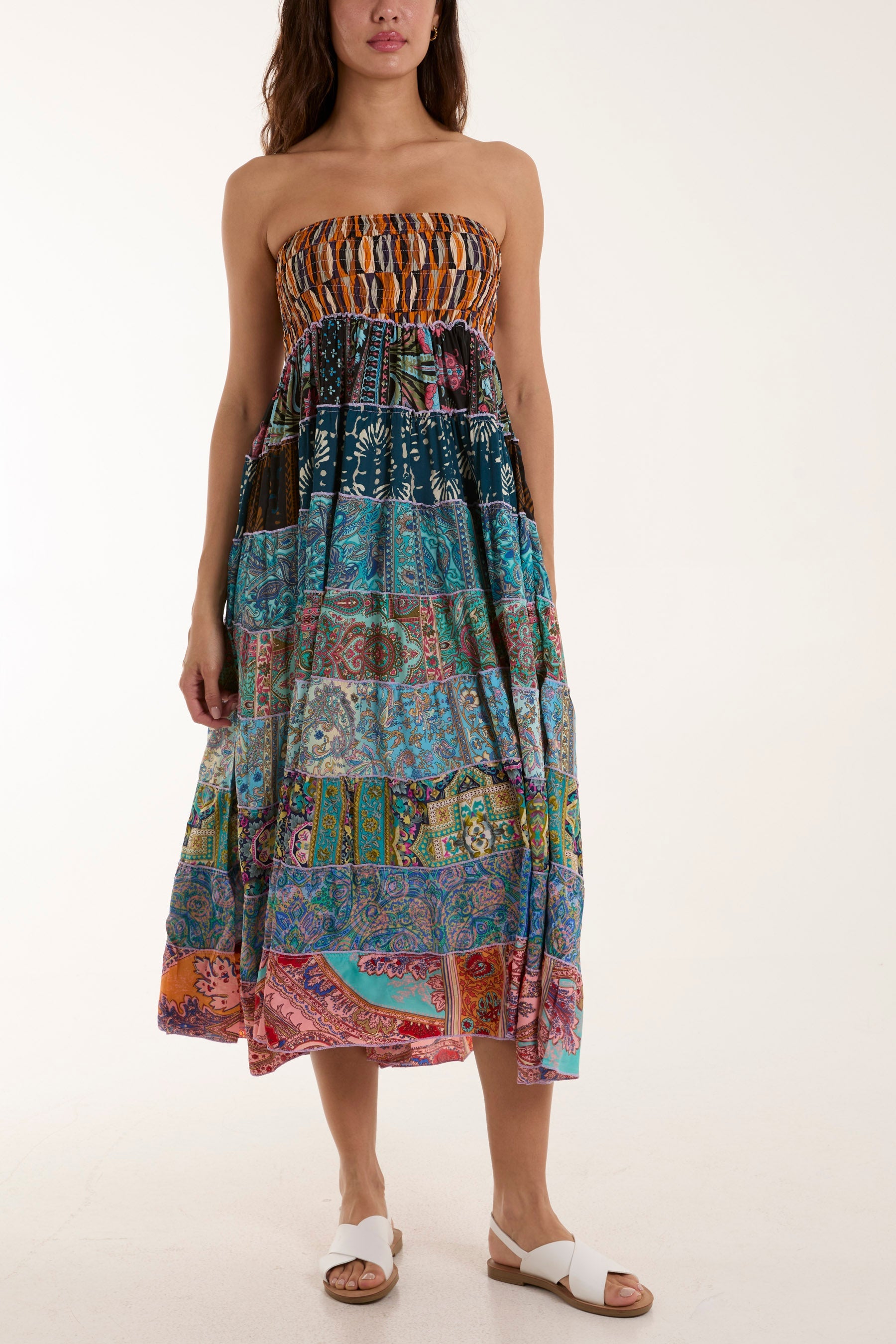 Silk Blend Patchwork Dress & Skirt Skirts WearAll