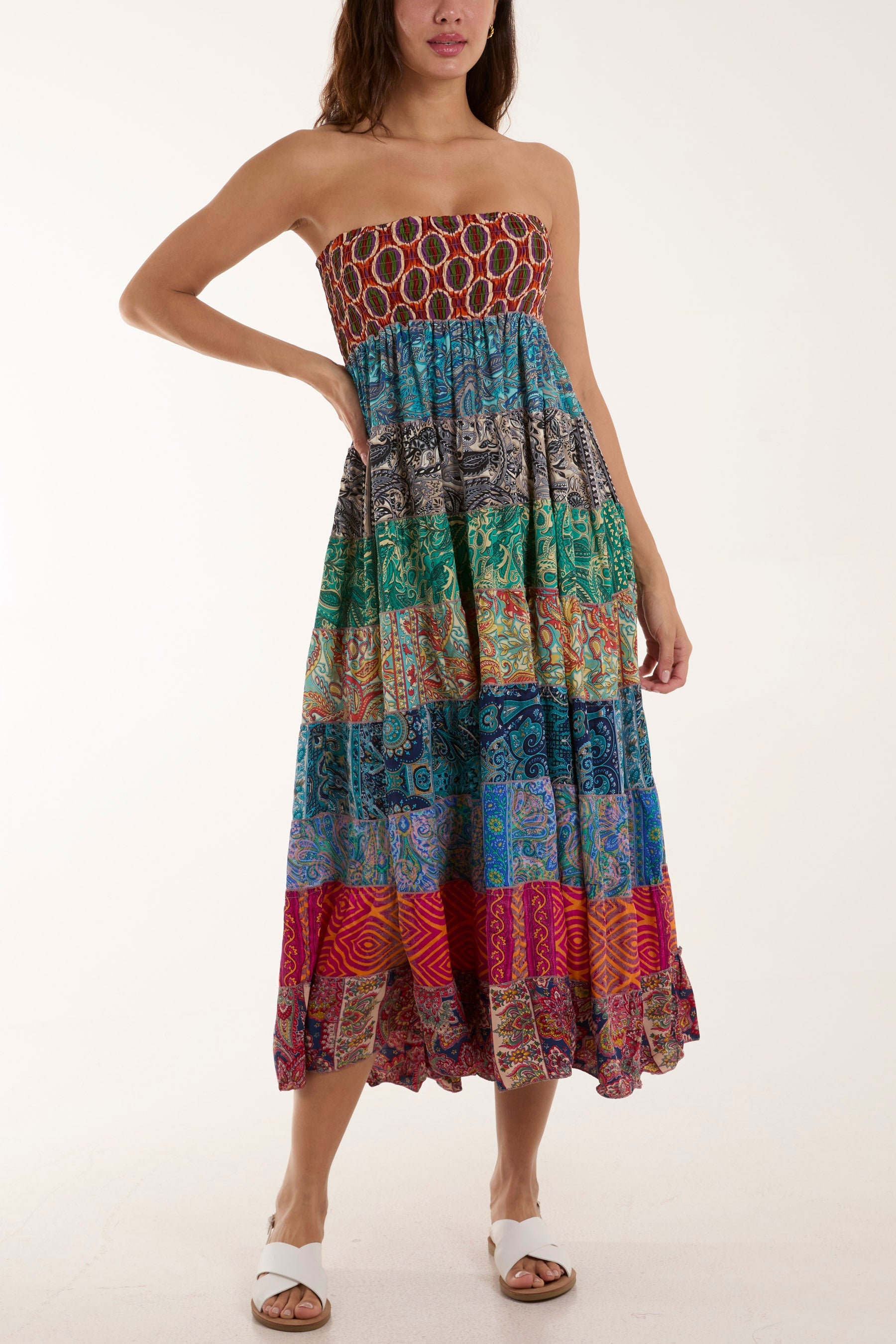 Silk Blend Patchwork Dress & Skirt Skirts WearAll