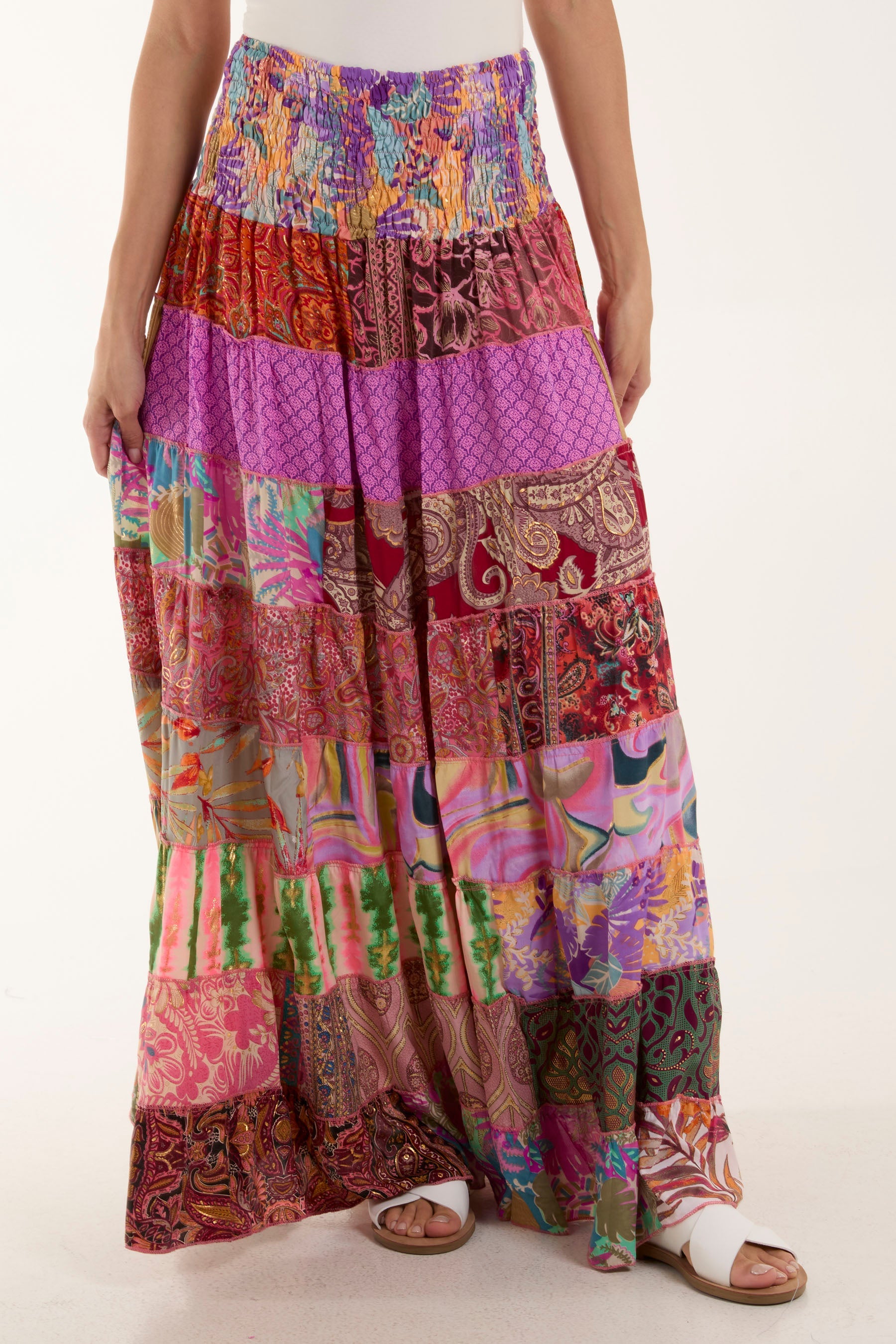 Silk Blend Patchwork Dress & Skirt Skirts WearAll