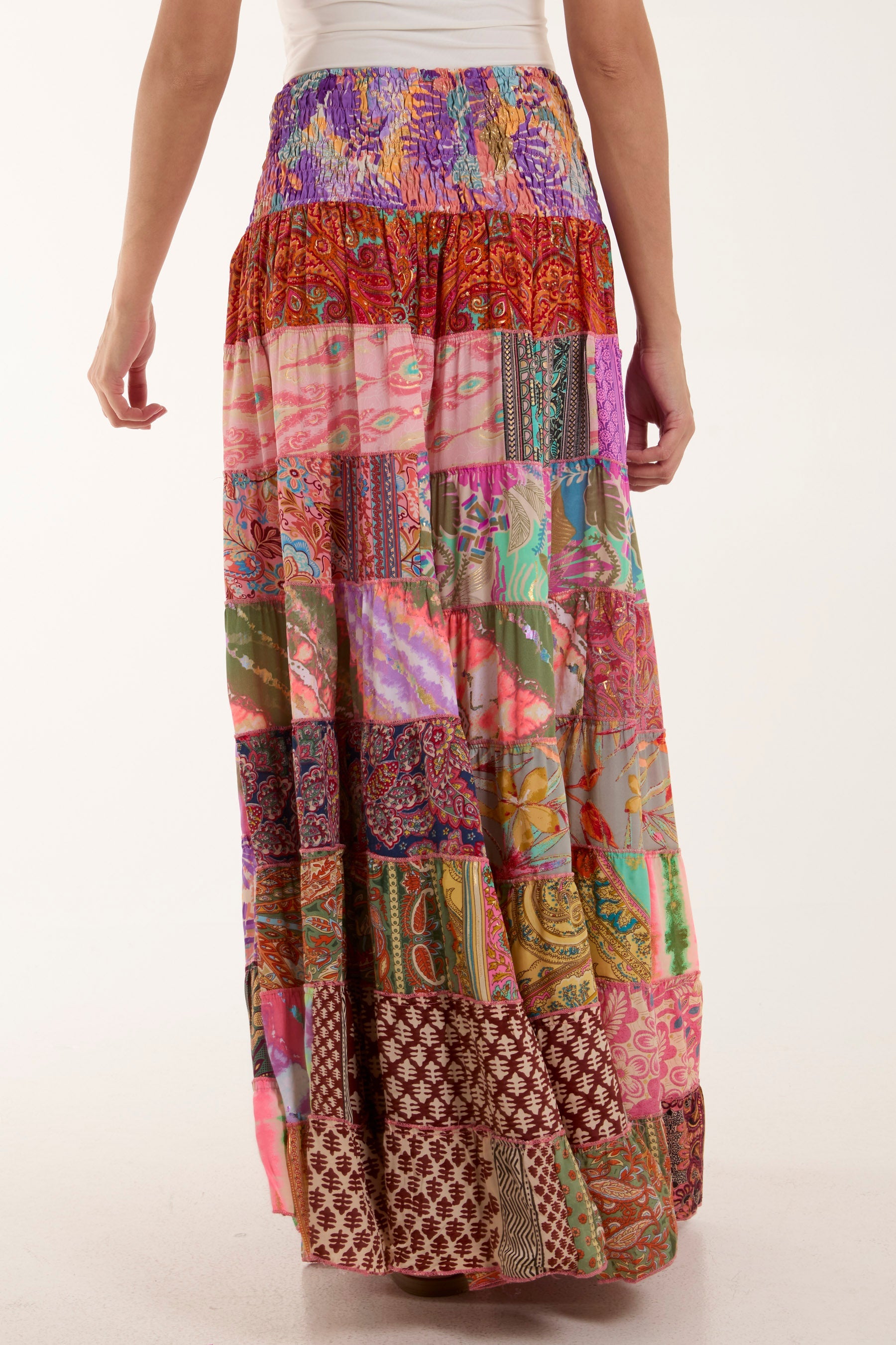 Silk Blend Patchwork Dress & Skirt Skirts WearAll