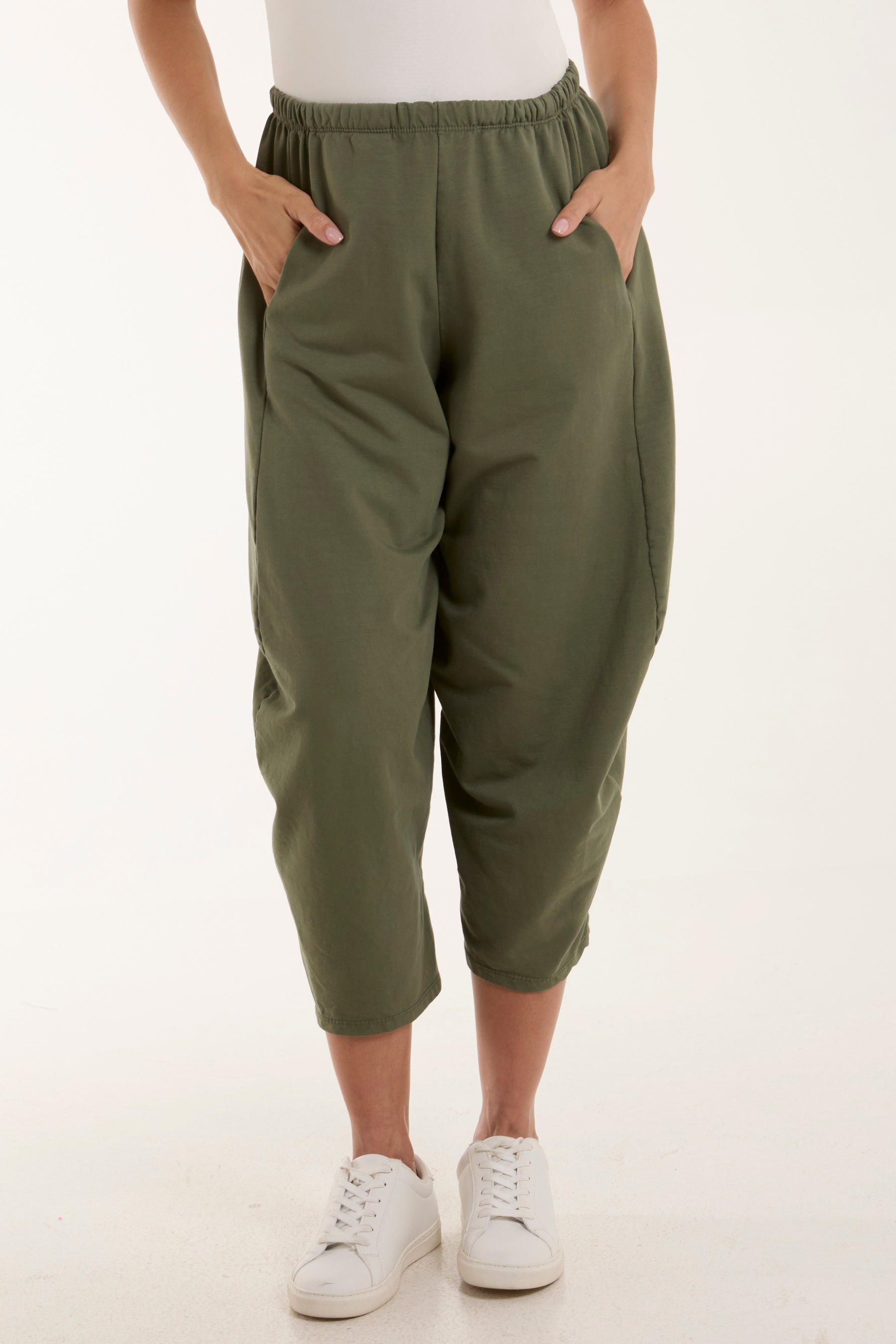 Jersey Pockets Relaxed Fit Trousers Trousers WearAll Khaki One Size