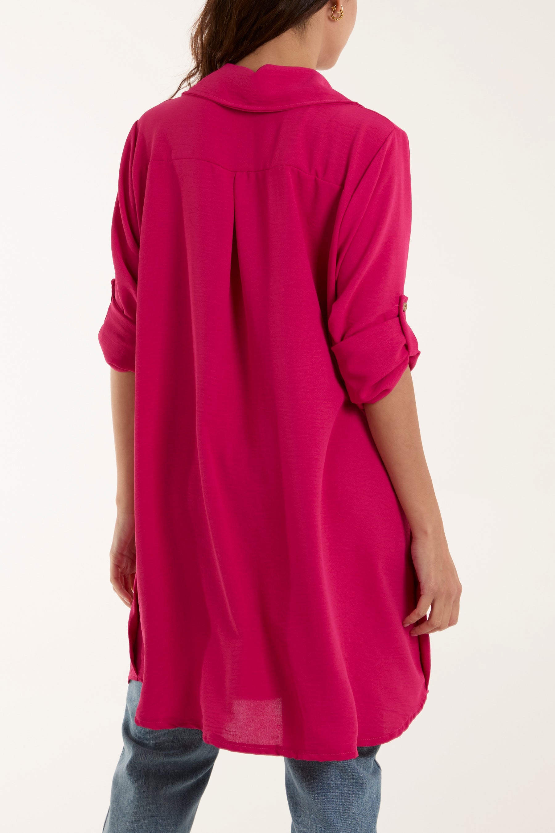 Side Button Detail Floaty Shirt Shirts WearAll