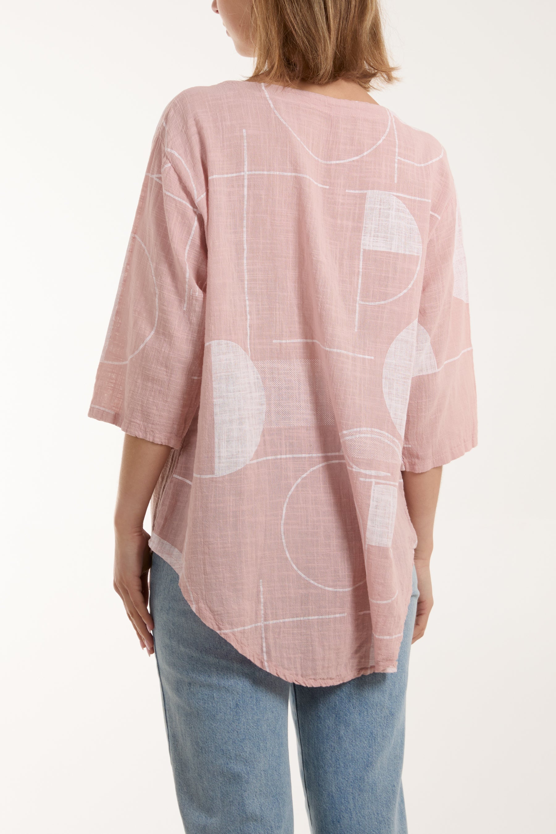 Geometric Shapes Silver Button Top Tops WearAll