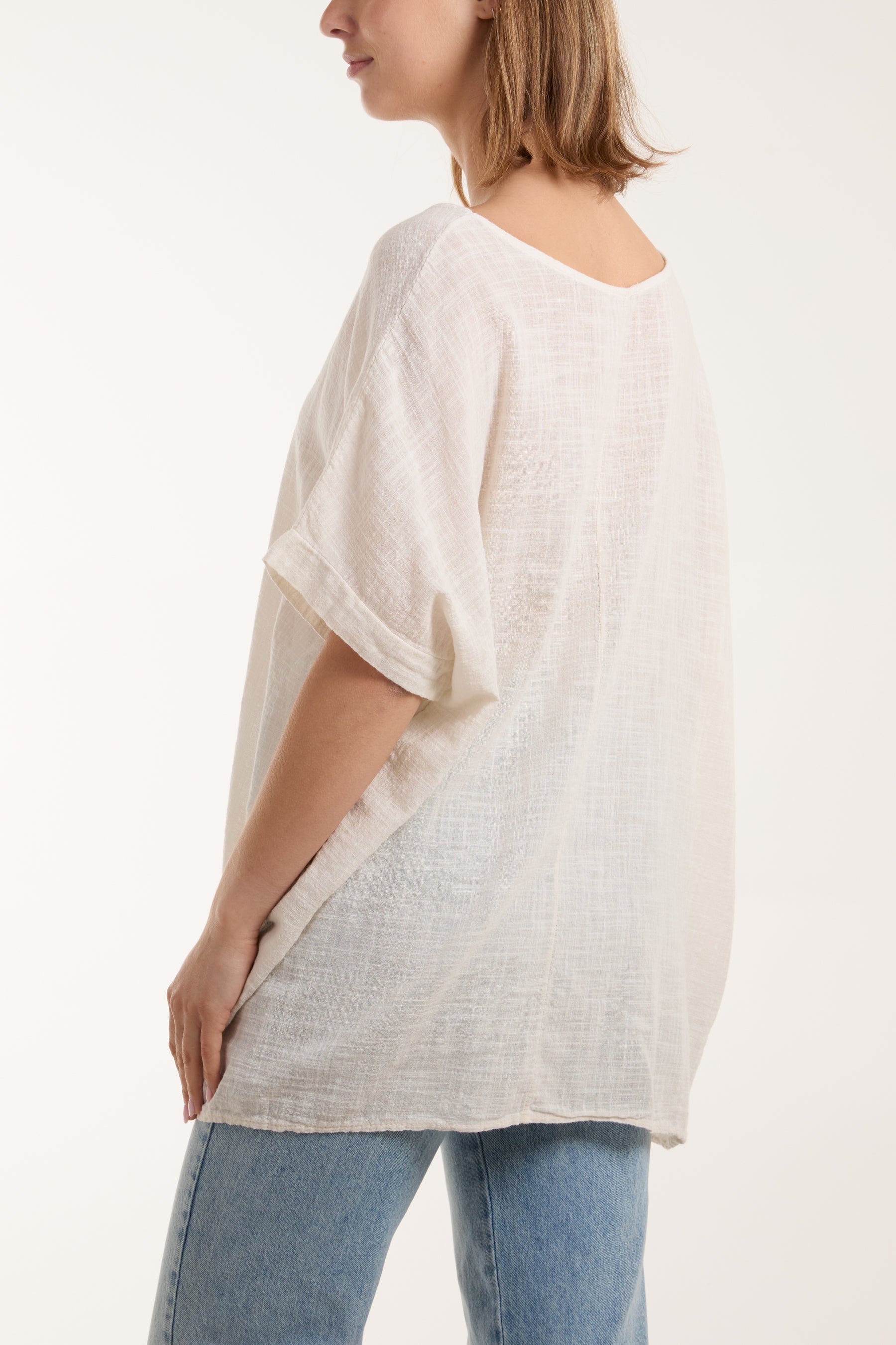 Cotton Washed Short Sleeve Top Tops WearAll