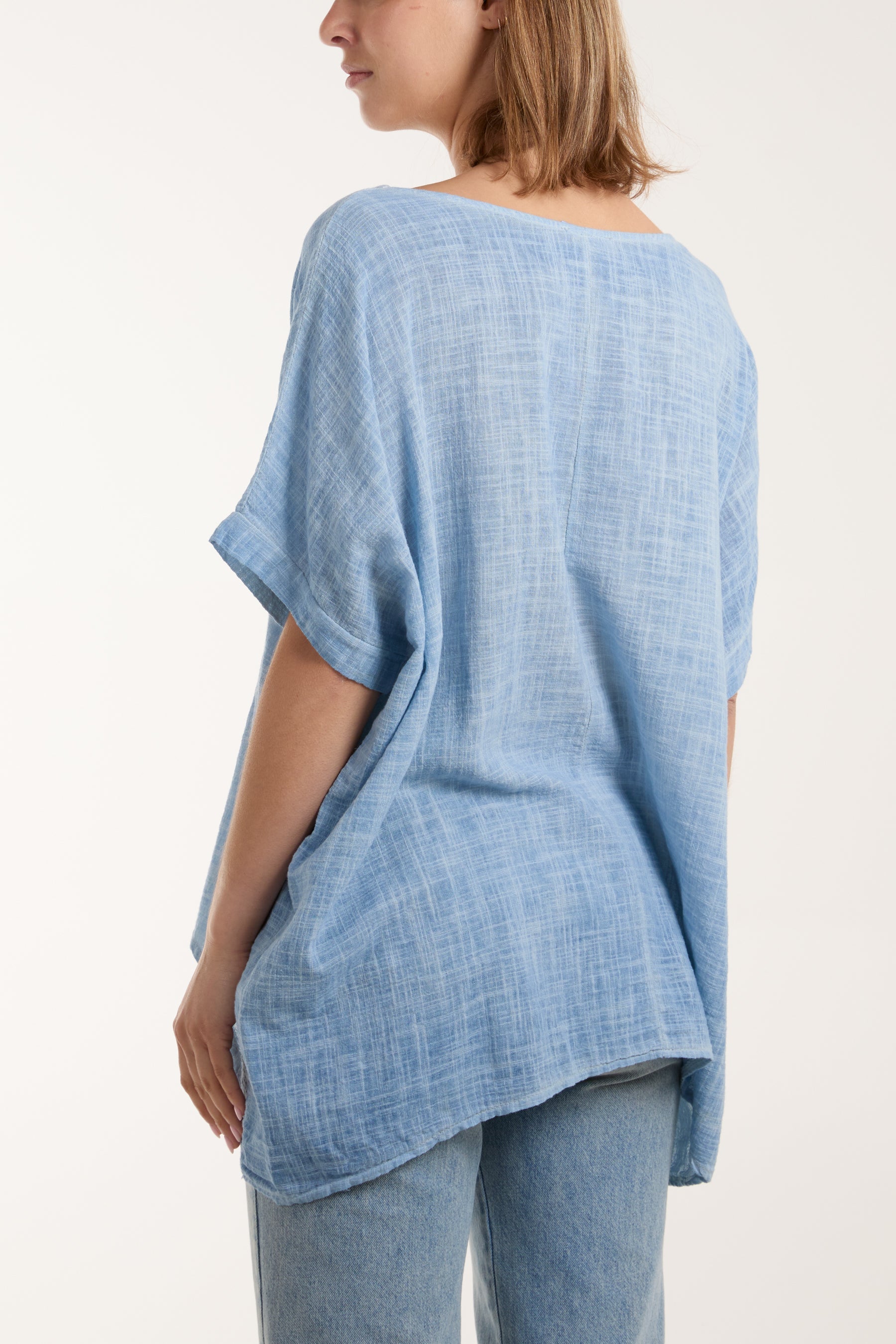 Cotton Washed Short Sleeve Top Tops WearAll