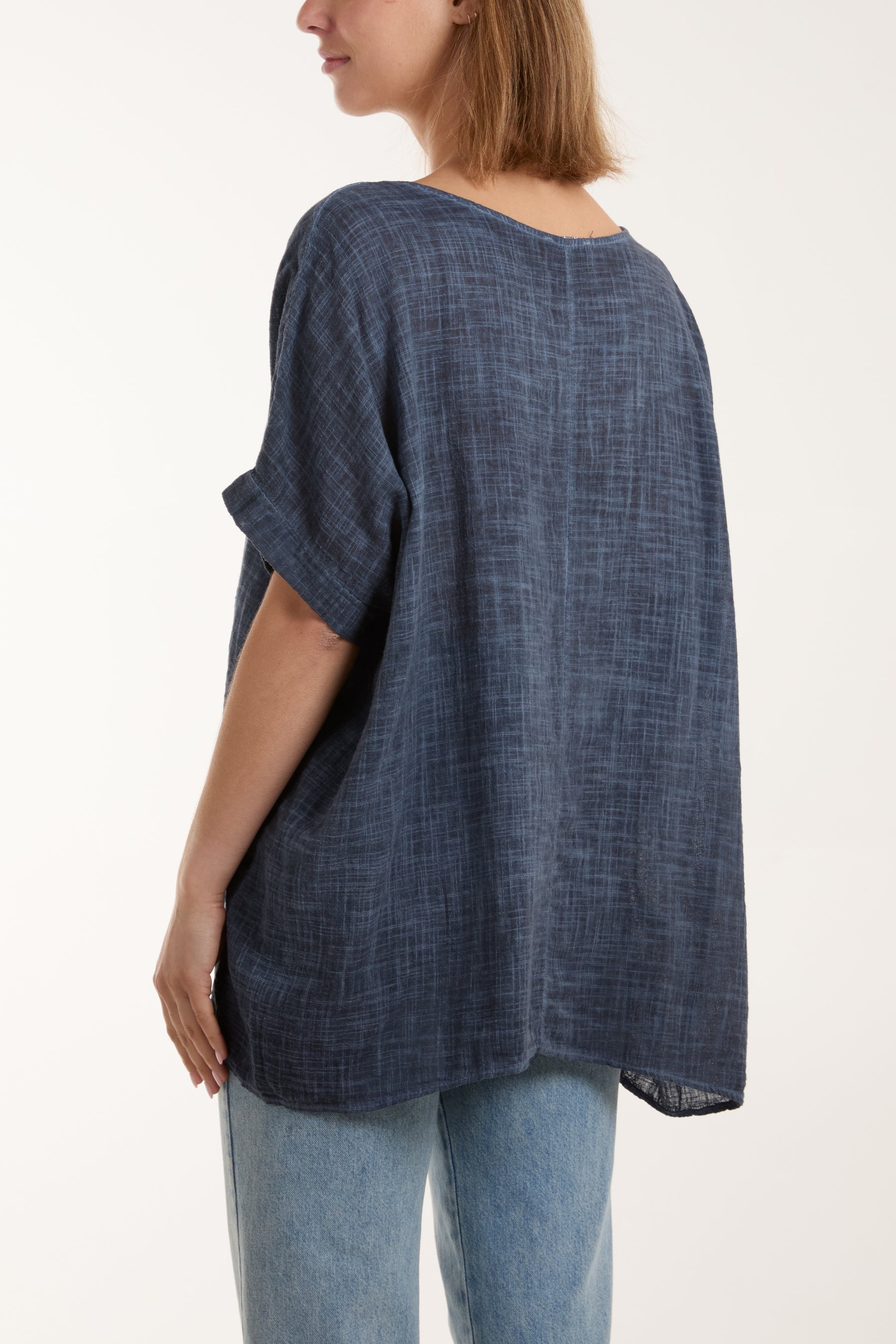 Cotton Washed Short Sleeve Top Tops WearAll