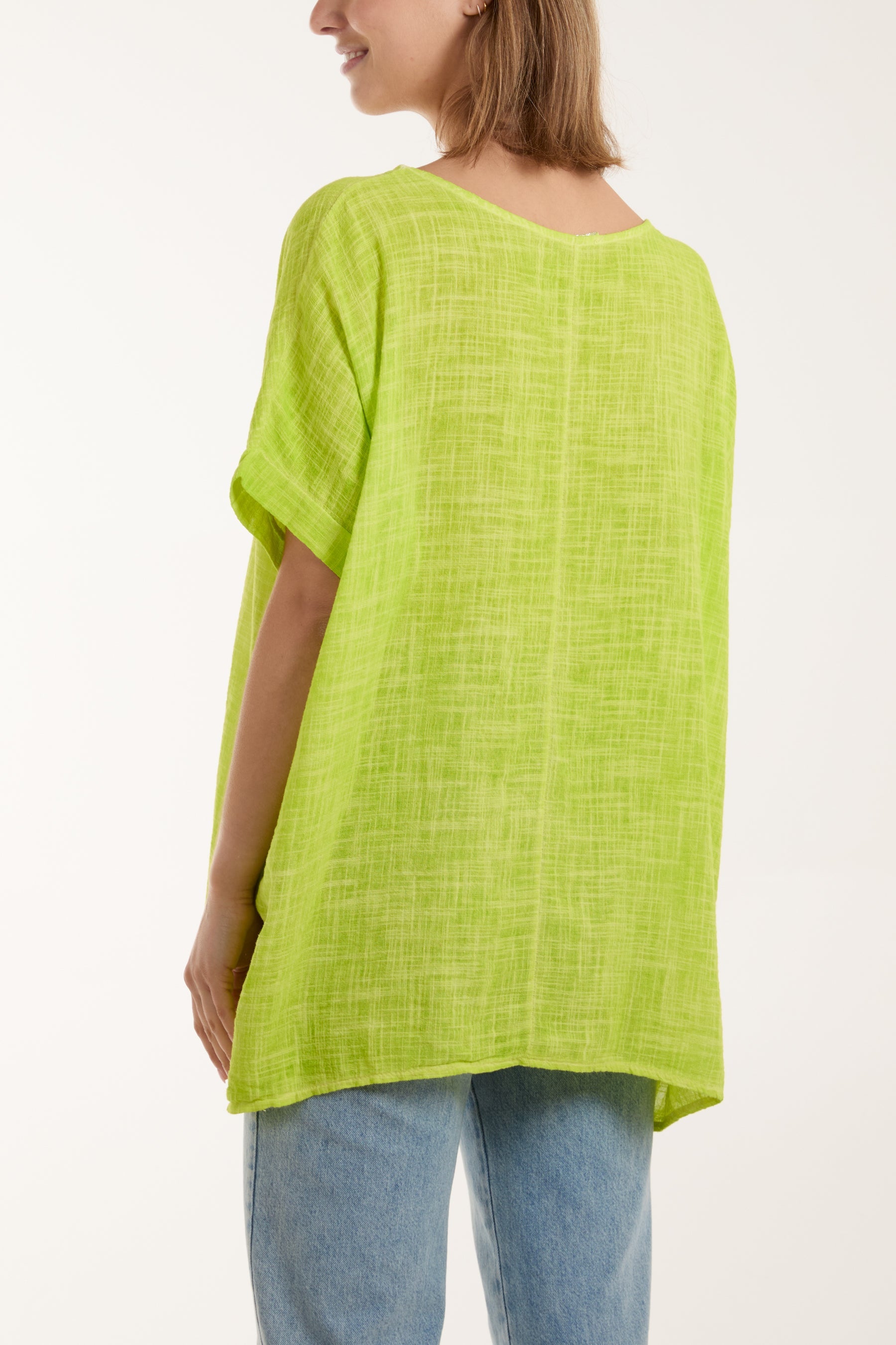 Cotton Washed Short Sleeve Top Tops WearAll