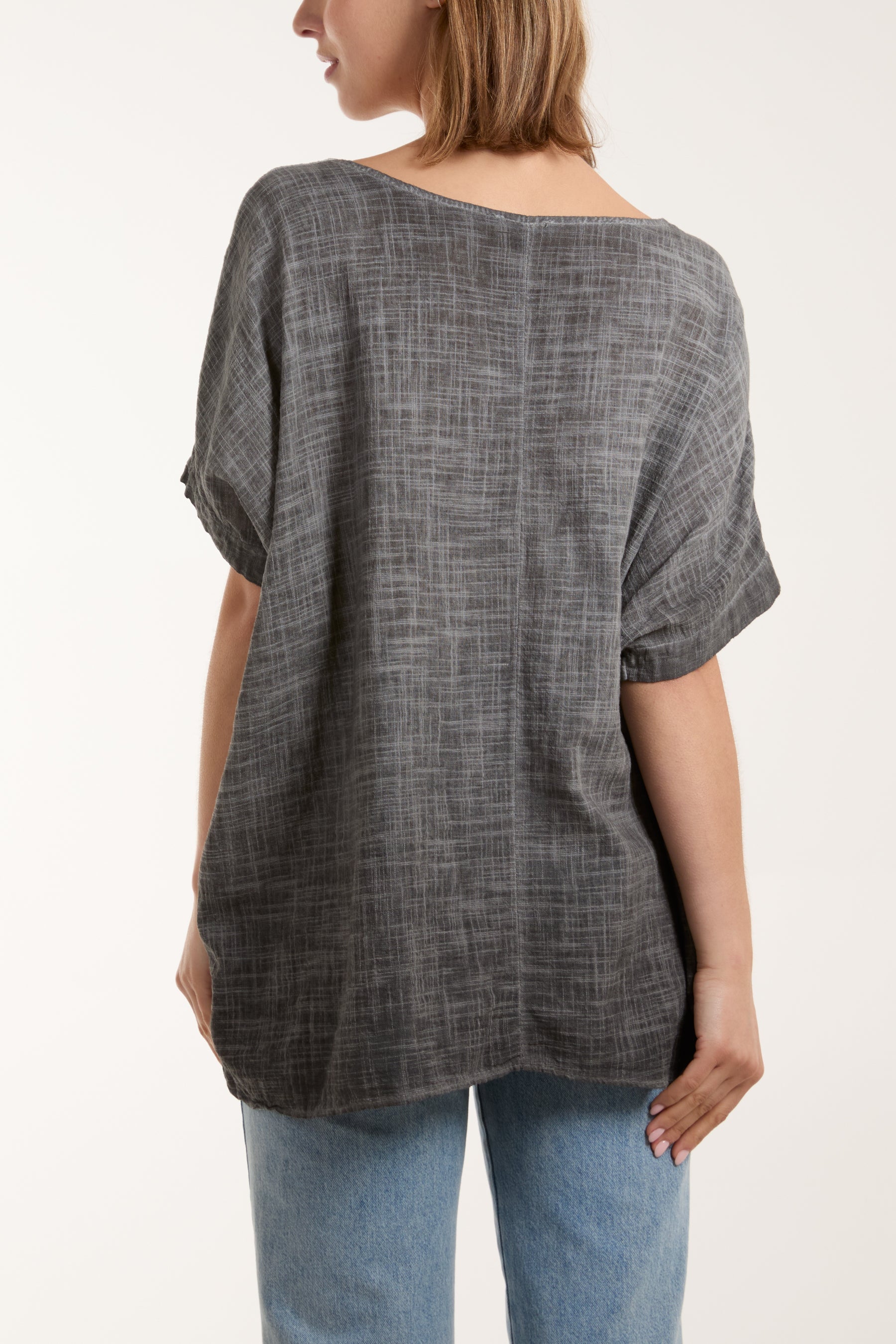Cotton Washed Short Sleeve Top Tops WearAll