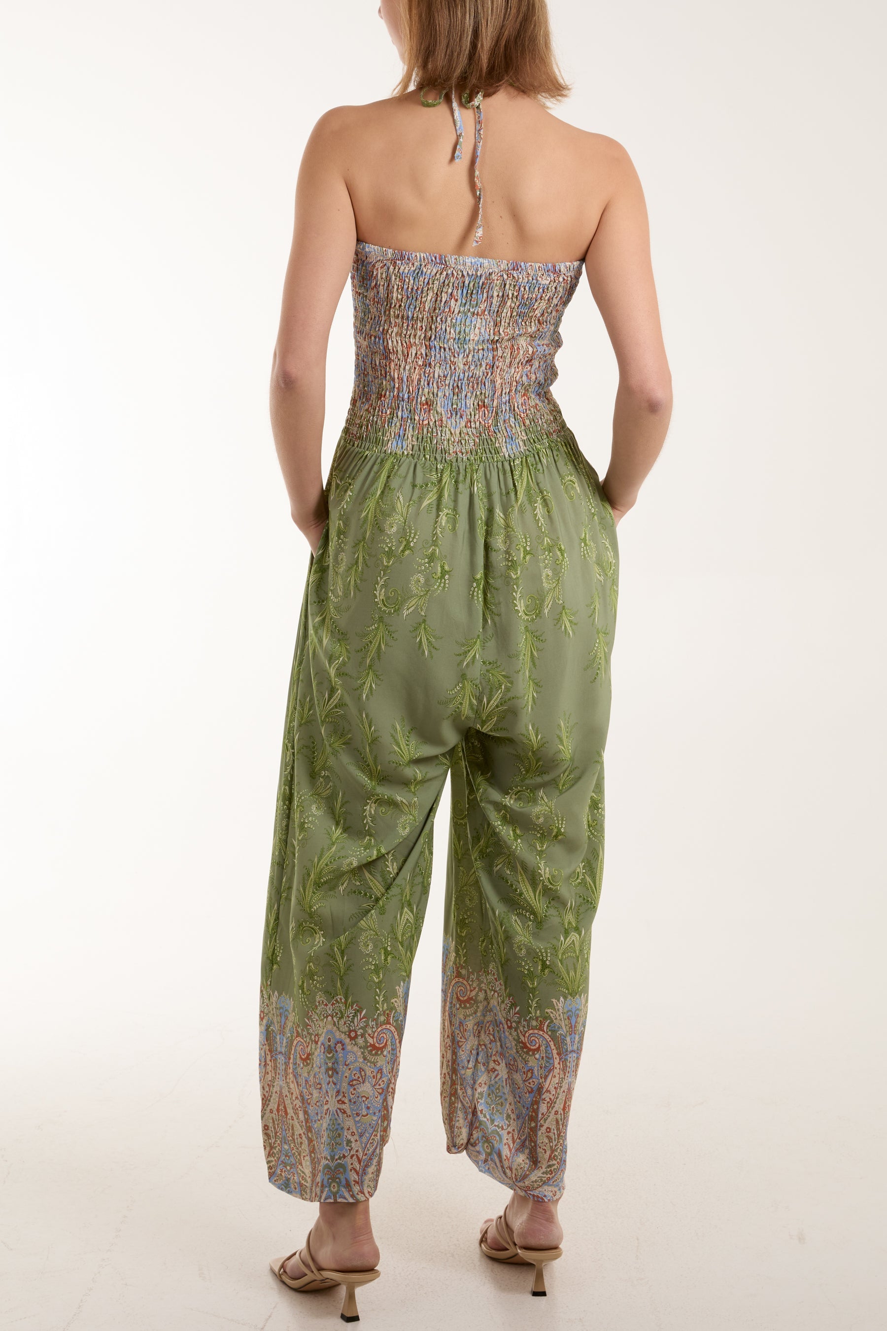 Floral Shirred Bandeau Jumpsuit Jumpsuits WearAll