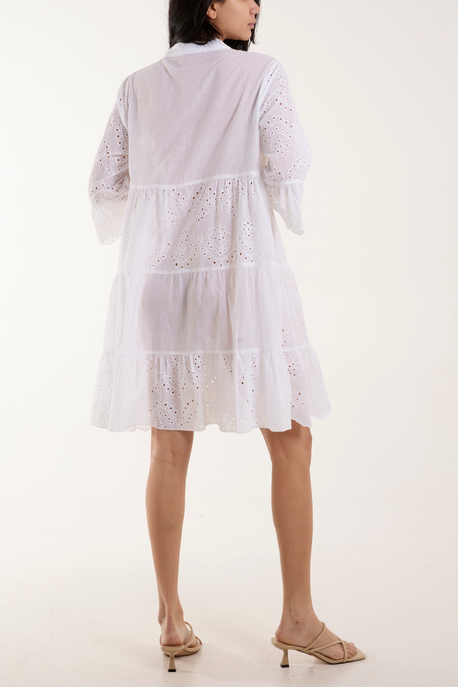 Broderie Anglaise Smock Shirt Dress Dresses WearAll