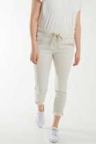 Magic Plain Super Stretch Crushed Trousers TRS1 WearAll Beige One Size