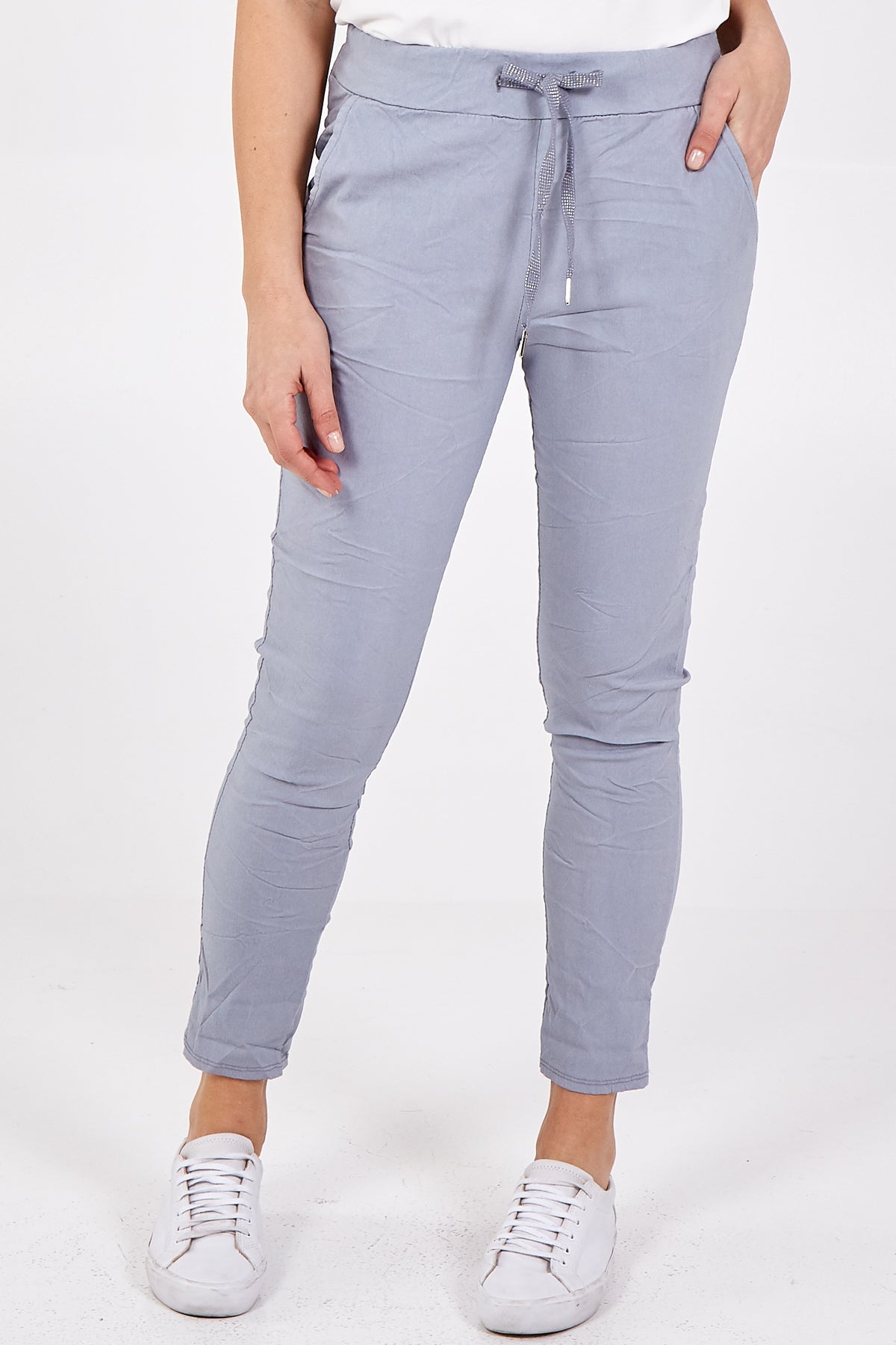 Magic Plain Super Stretch Crushed Trousers TRS1 WearAll Light Grey One Size