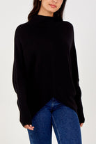 Long Sleeve Turtle Neck Jumper JMF1 WearAll Black One Size