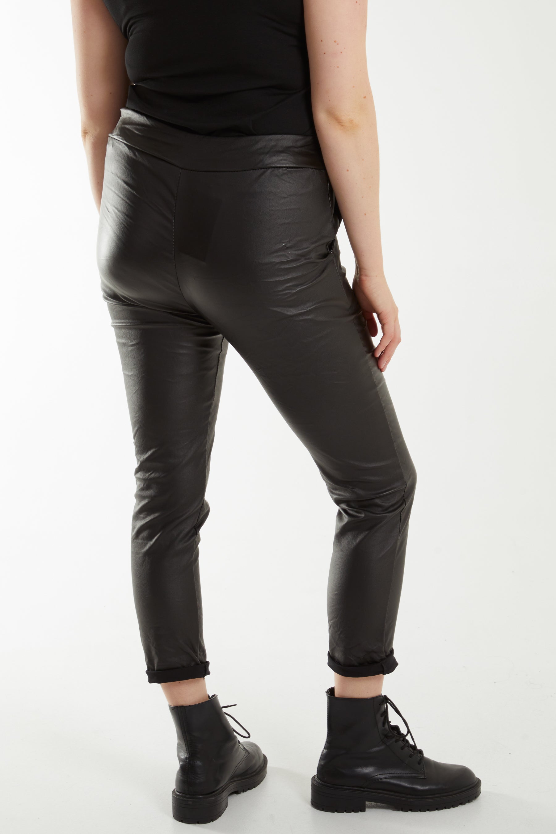 Magic Stretch PU Coated Crushed Trousers TRS1 WearAll