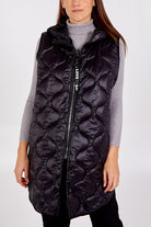 "Love" Zip Up Hooded Puffer Gillet JK1 WearAll Black One Size