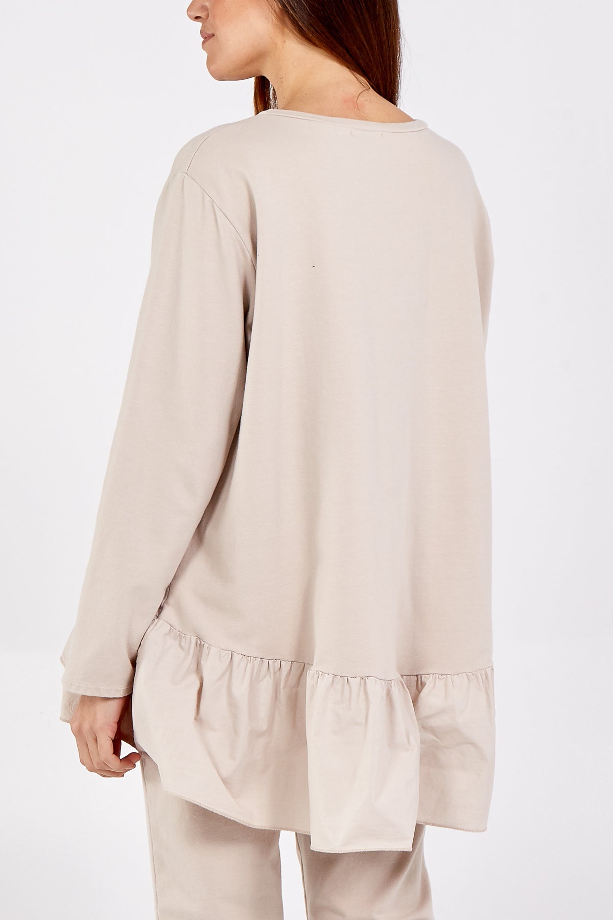 Asymmetrical Frill Hem Glitter Star Loungewear Set Set WearAll