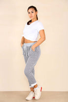 Italian Thin Stripes Print Drawstring Cotton Joggers Trouser WearAll