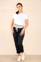 Italian Plain Drawstring Cotton Joggers Trouser WearAll