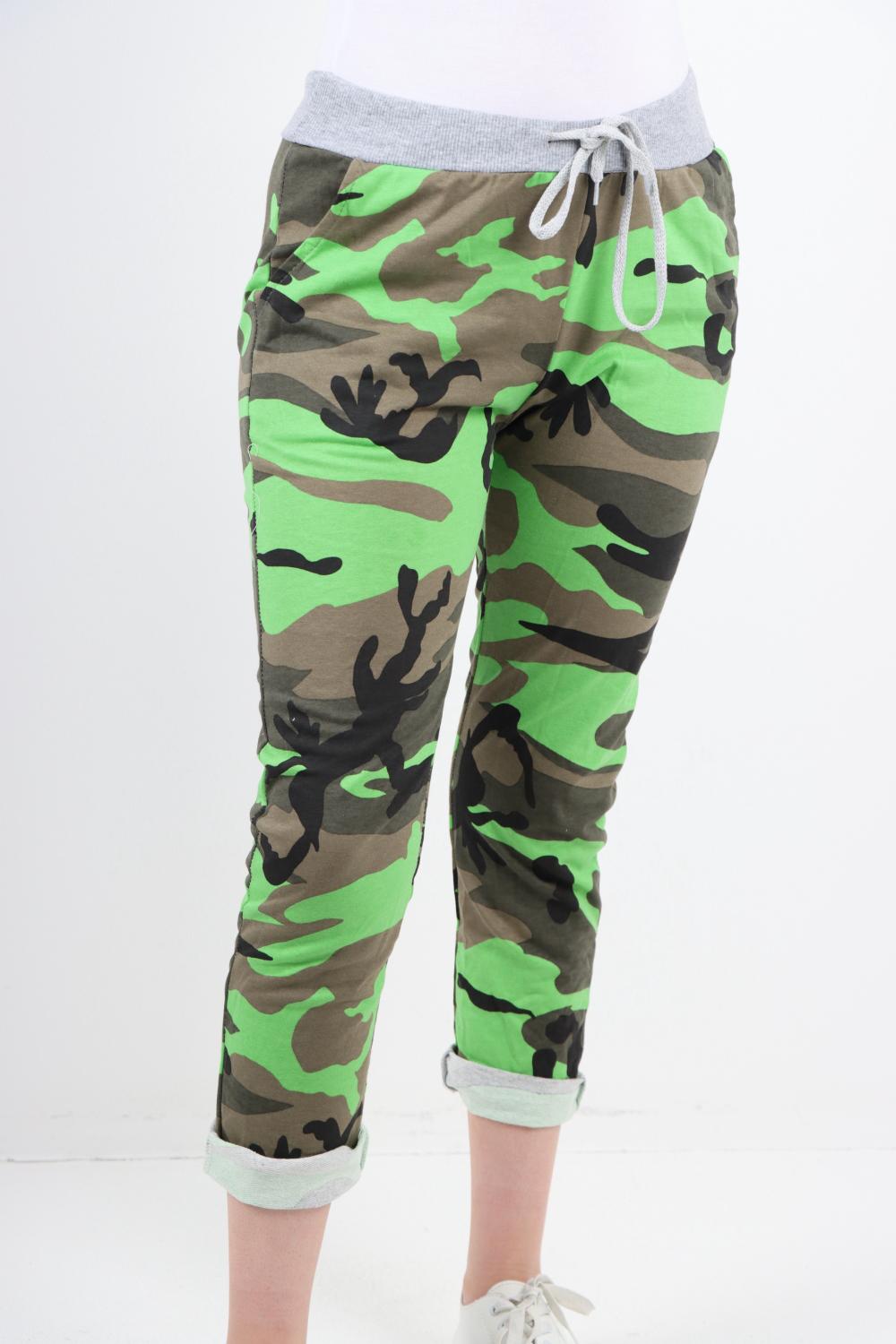 Italian Camouflage Print Trousers Sweatpants WearAll