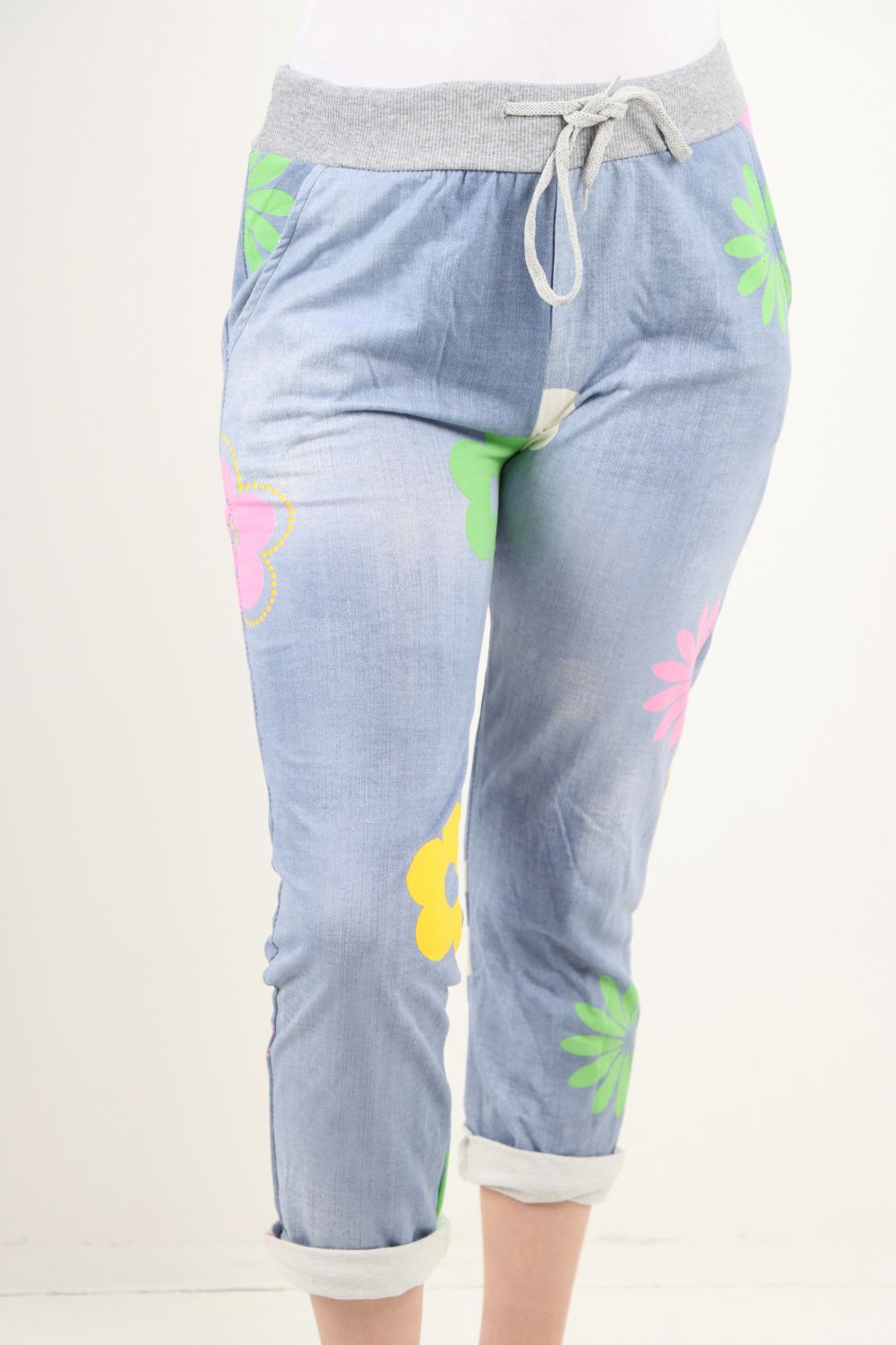 Daisy Flower Print Sweatpants Trousers WearAll