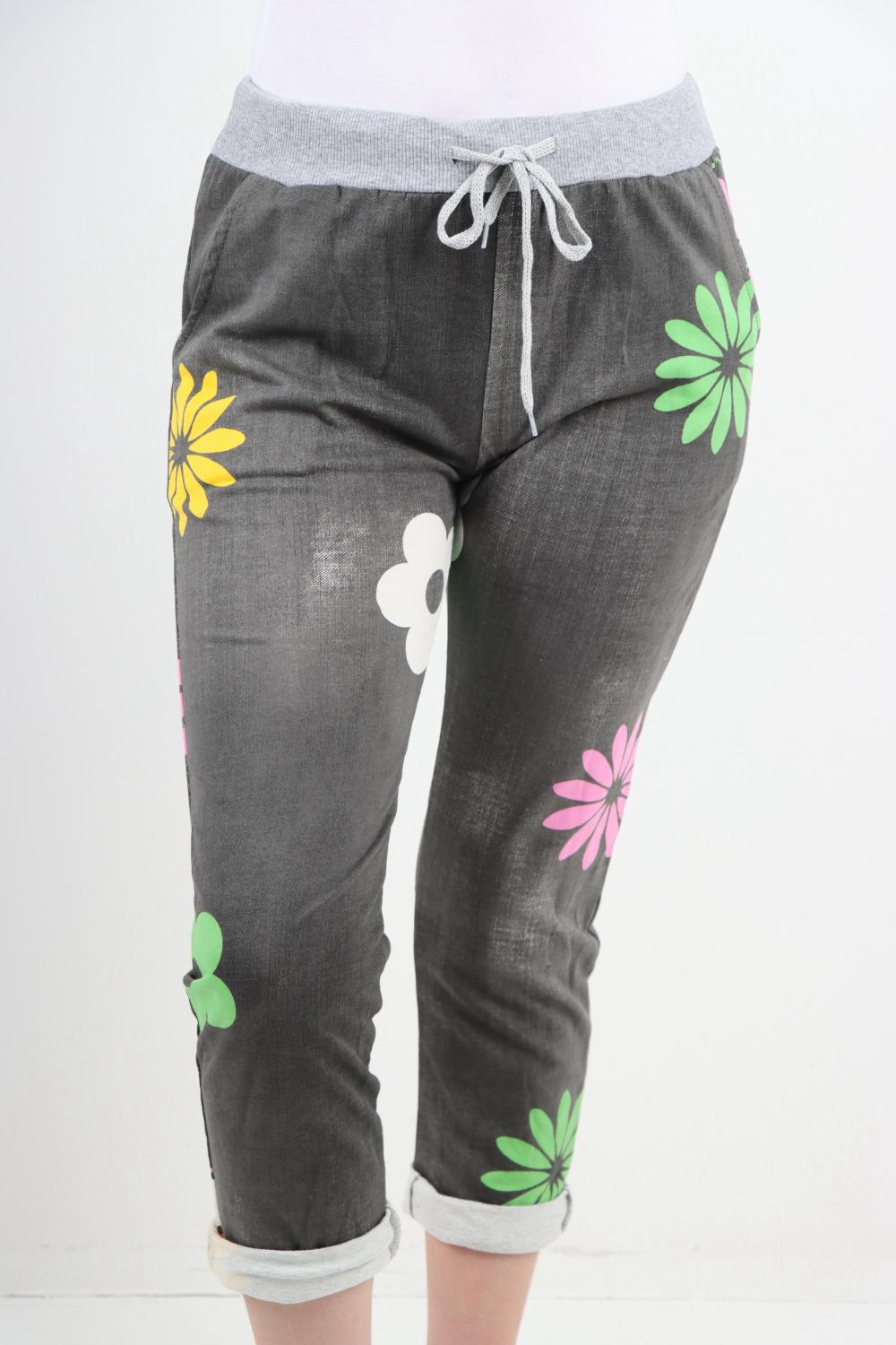 Daisy Flower Print Sweatpants Trousers WearAll