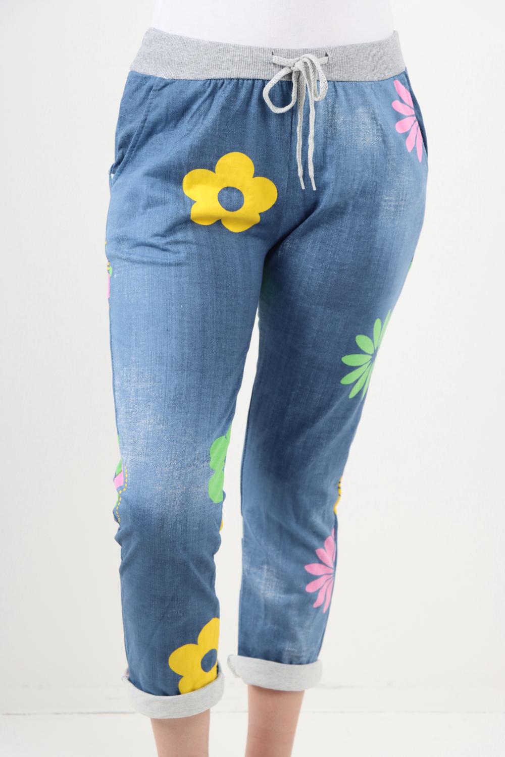 Daisy Flower Print Sweatpants Trousers WearAll