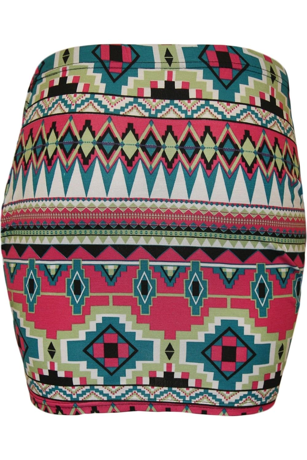 Plus Size Printed Mini Bodycon Short Skirts Skirt WearAll Pink Aztec 16-18