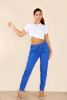 Plus Size Italian Glitter Drawstring Waistband Magic Pants Trouser WearAll