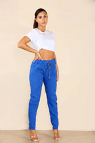 Plus Size Italian Glitter Drawstring Waistband Magic Pants Trouser WearAll