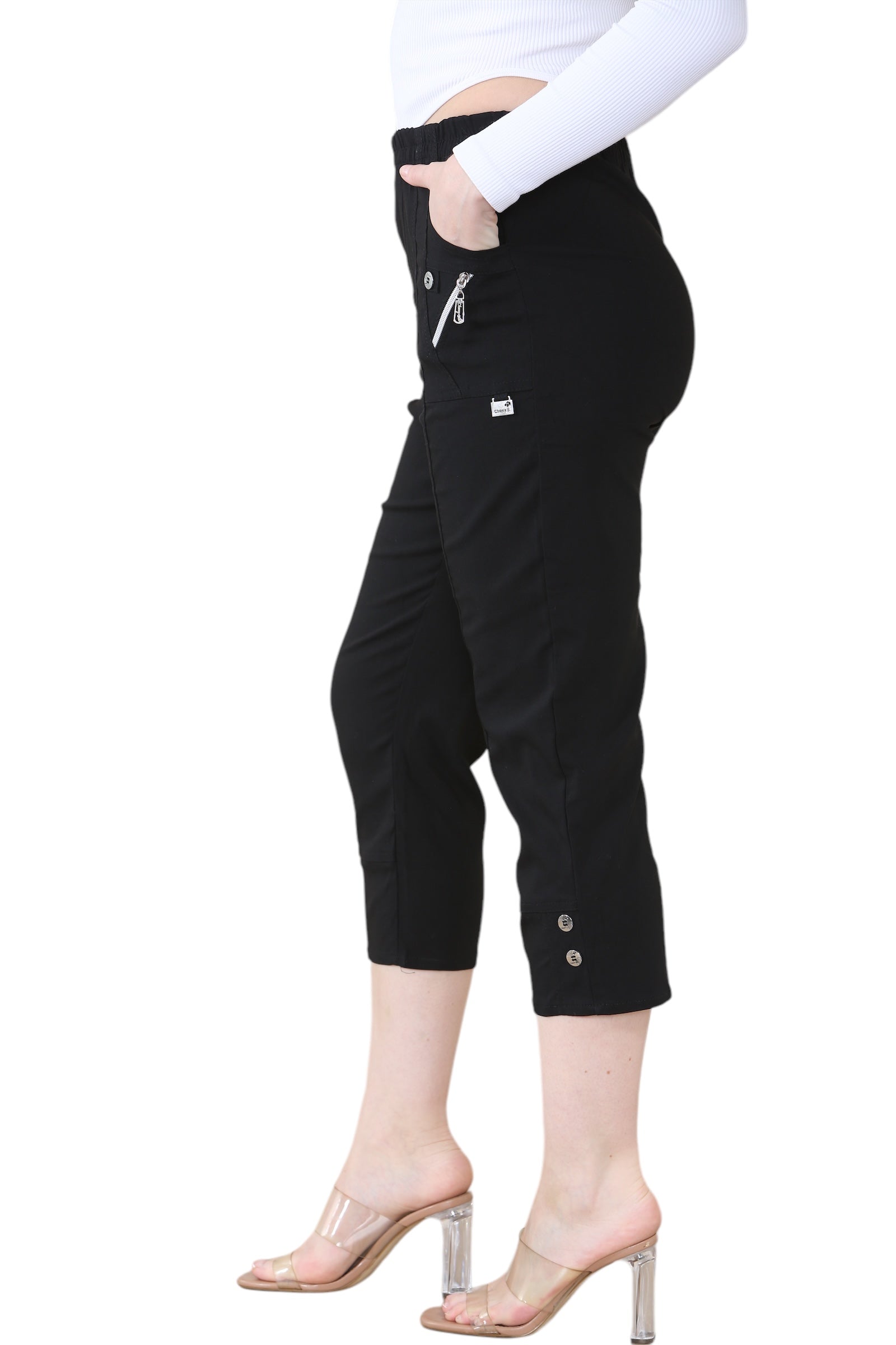 Cherry Berry Capri Trousers Trouser WearAll Black 10