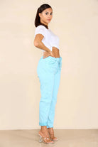Plus Size Italian Glitter Drawstring Waistband Magic Pants Trouser WearAll