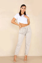 Plus Size Italian Glitter Drawstring Waistband Magic Pants Trouser WearAll