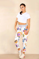 Italian Abstract Paint Print Drawstring Cotton Joggers Trouser WearAll