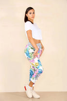 Italian Floral Print Drawstring Cotton Joggers - Multi Color Trouser WearAll