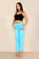 Plus Size Italian Glitter Drawstring Waistband Magic Pants Trouser WearAll
