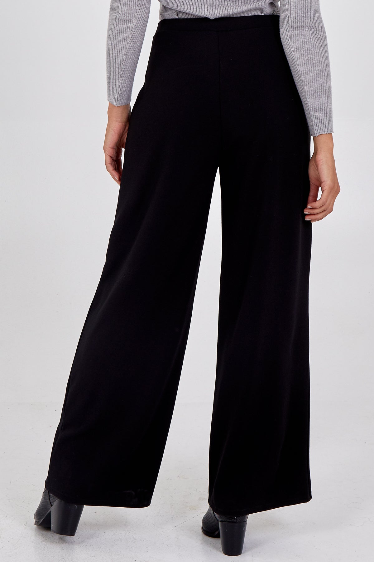 Wide Leg Button Side Trousers TRS1 WearAll Black S/M-M/L