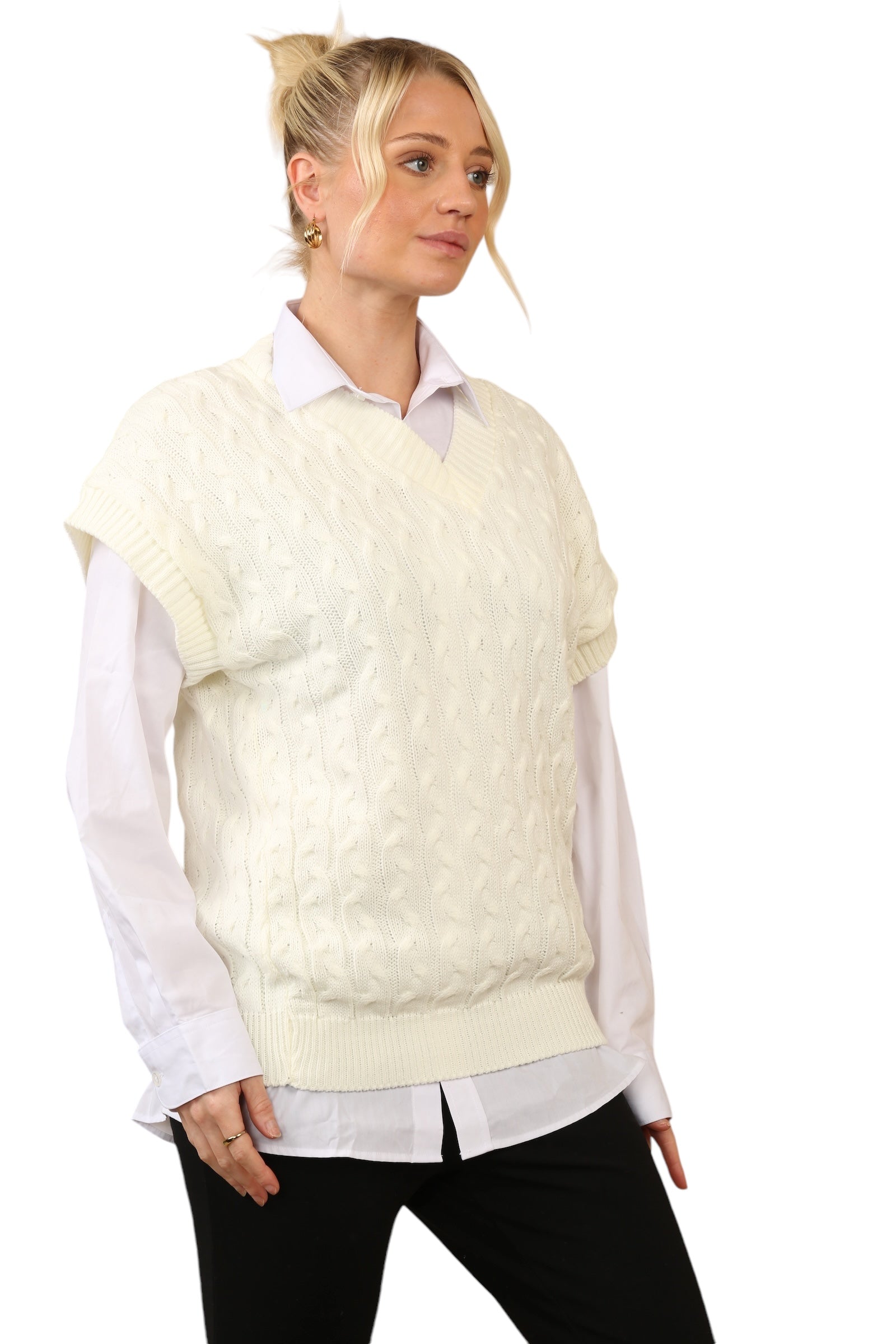 Cable Knit Tank Top Jumper WearAll