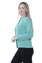 Women's Knitted Winter Cardigan Long Sleeve Warmth with Crew Neck & Ribbed Knit Cardigan WearAll