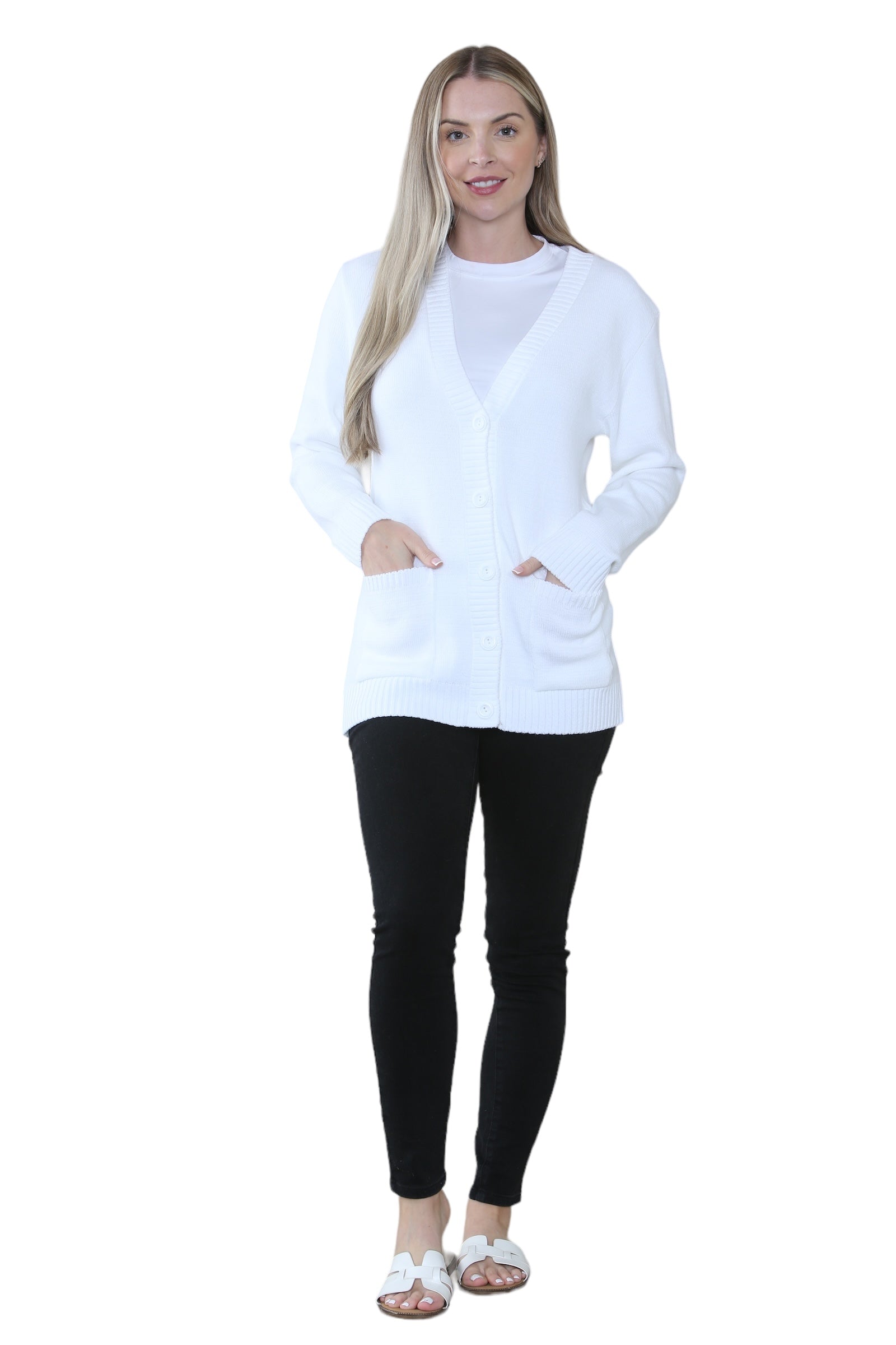 Women Knitted Plain Cardigan Knitted Cardigan WearAll