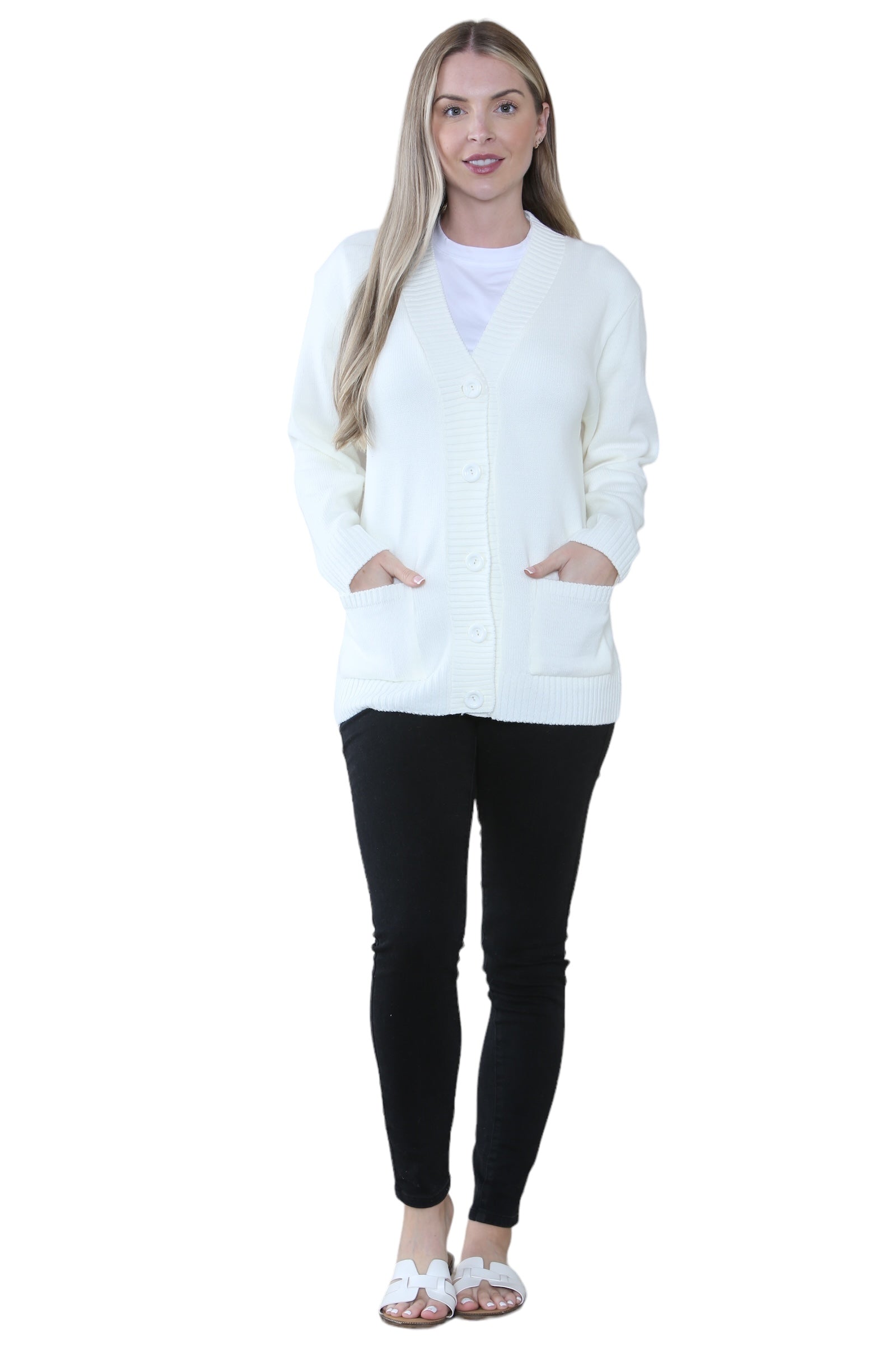 Women Knitted Plain Cardigan Knitted Cardigan WearAll