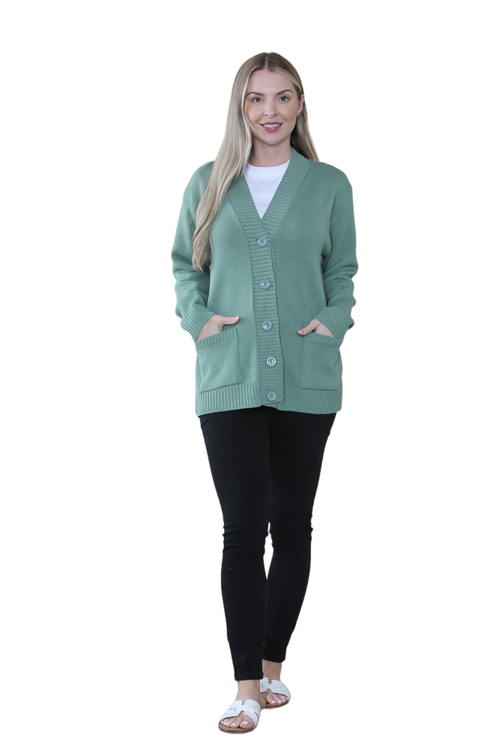 Women Knitted Plain Cardigan Knitted Cardigan WearAll