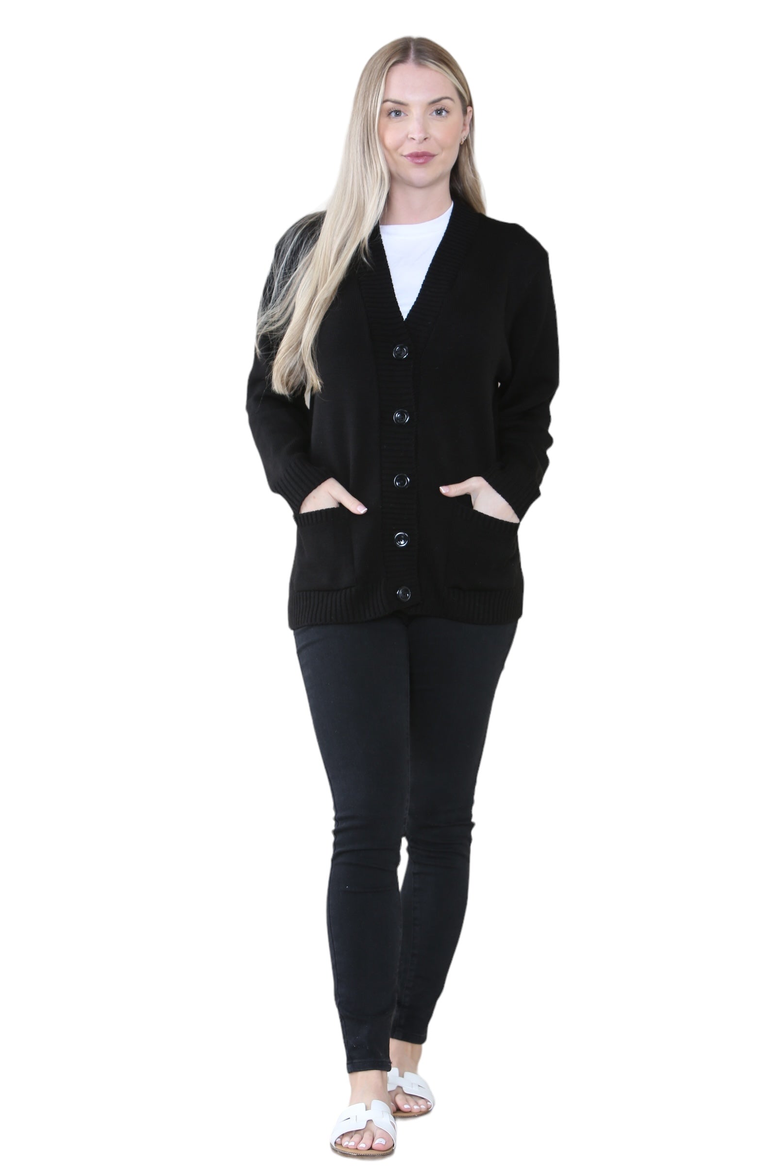 Women Knitted Plain Cardigan Knitted Cardigan WearAll