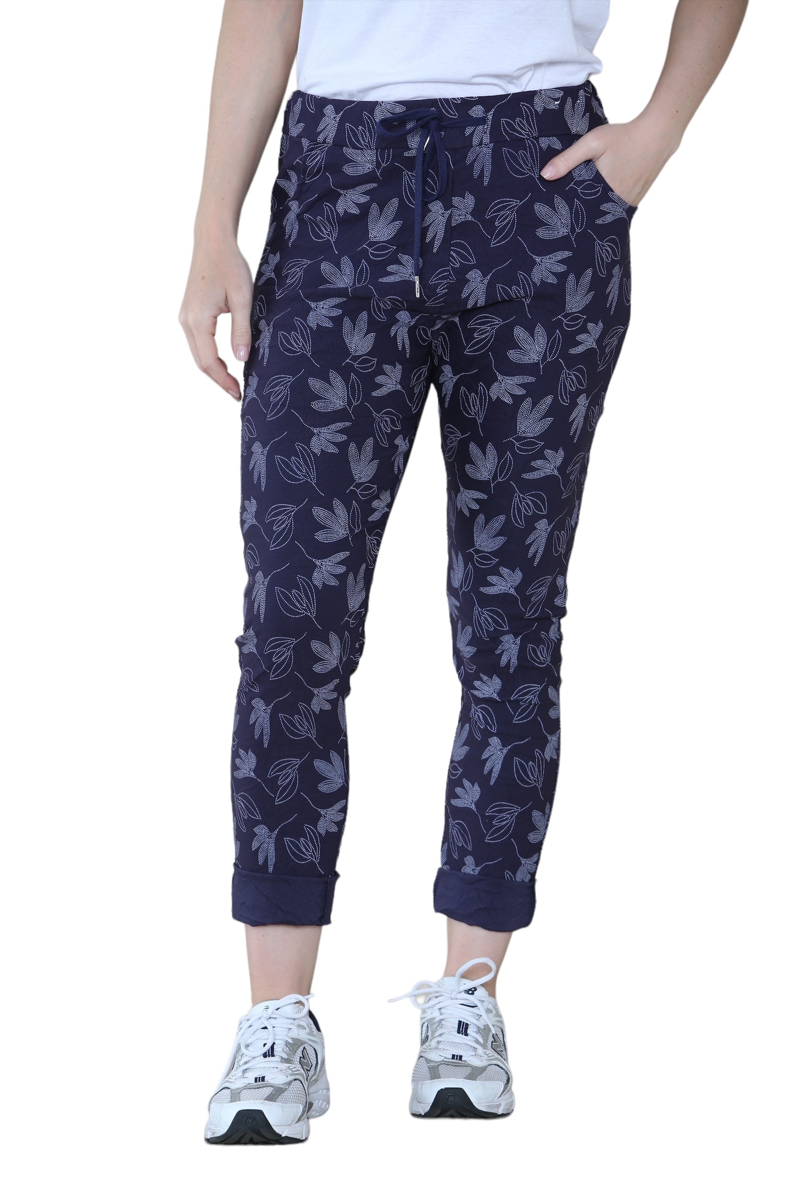Printed Magic Trousers 2 Side Pockets and Drawstring Stretchy Soft Casual Jogger Pants Trousers WearAll