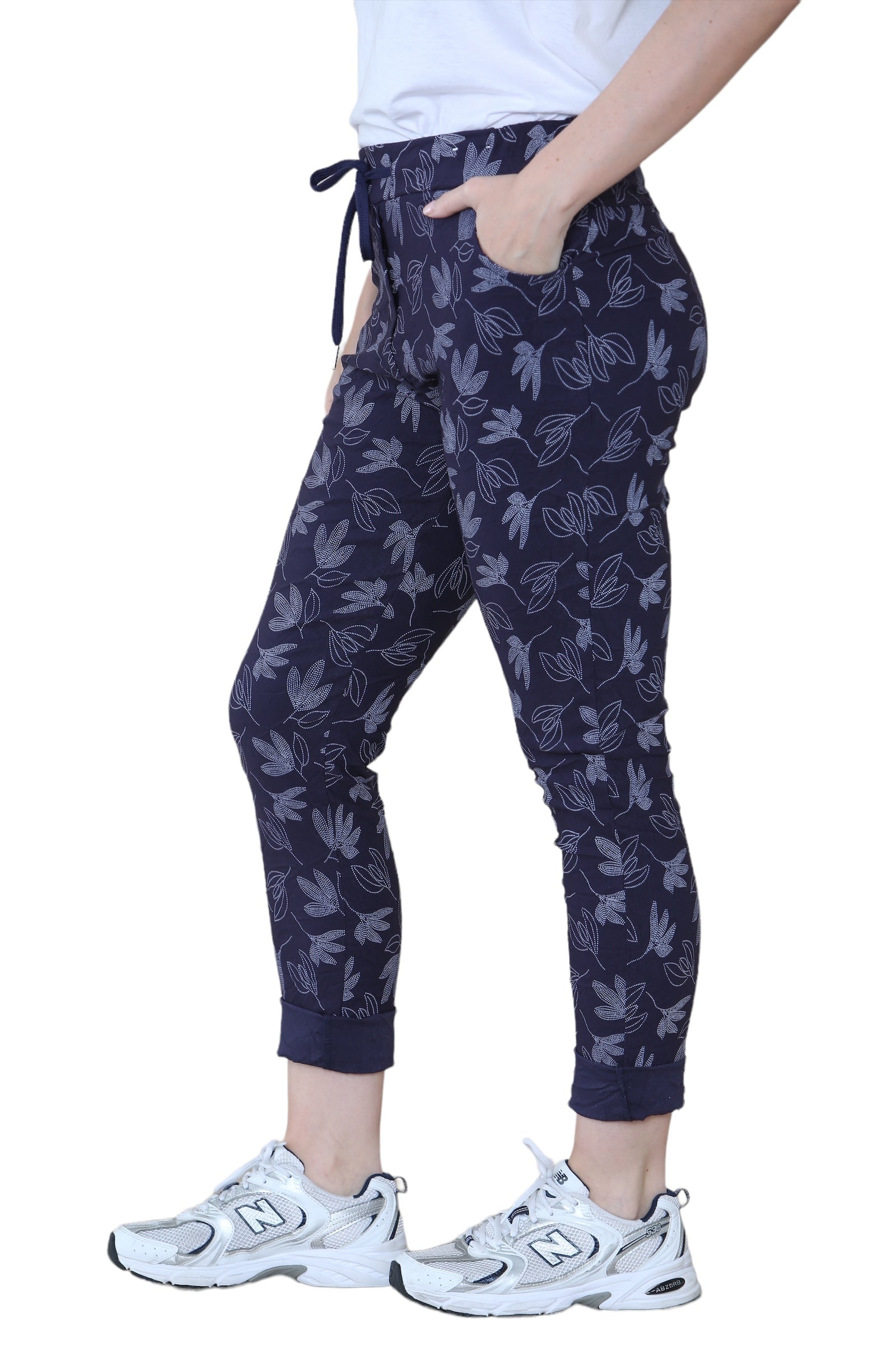 Printed Magic Trousers 2 Side Pockets and Drawstring Stretchy Soft Casual Jogger Pants Trousers WearAll